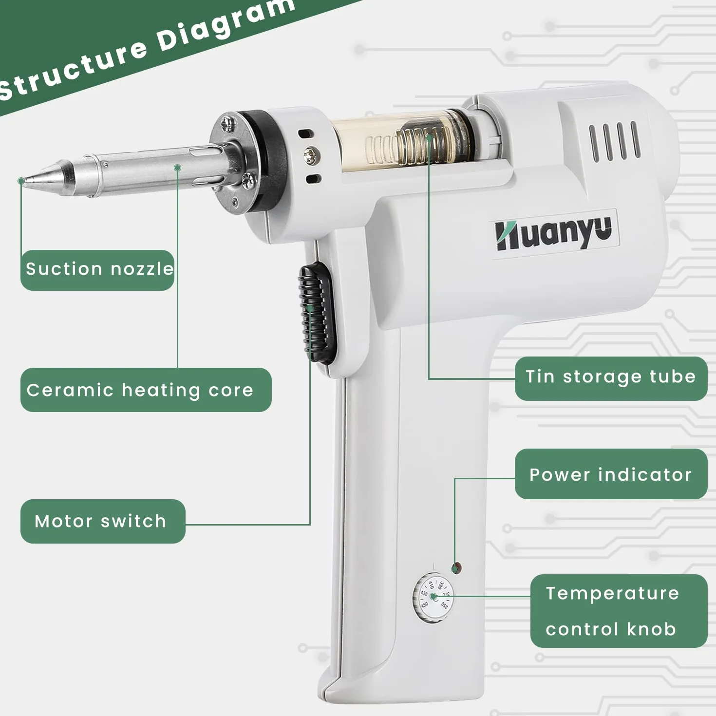 Huanyu S-993A Pompa Aspirazione Dissaldatura Elettrica a Vuoto