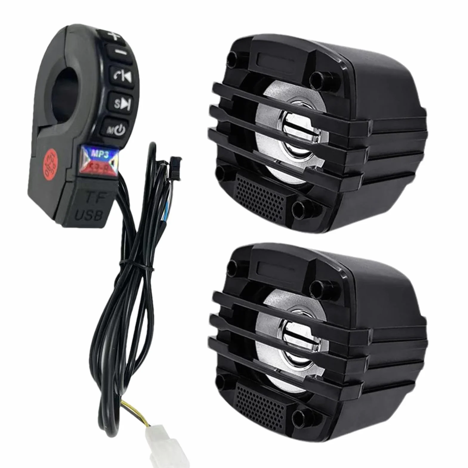 Altoparlanti per moto,stereo per moto - Altoparlanti portatili per montaggio su manubrio Suono - Stereo per moto, amplificatore radio resistente alle intemperie, di amplificazione audio per esterni