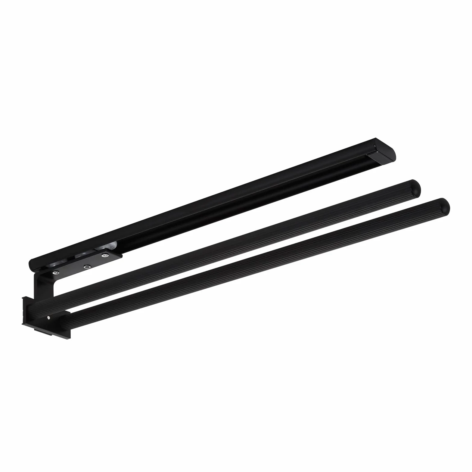 SOTECH Portasciugamani in alluminio nero opaco 2 bracci telescopico 450-730 mm