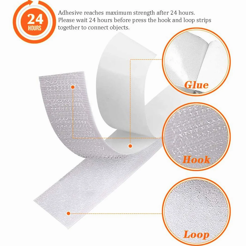 Nastro Autoadesivo Biadesivo 25m, Aderenza Forte Pad Biadesivo con Chiusura a Strappo, per Tende, Finestre e DIY. - Bianca 3cm Larghezza