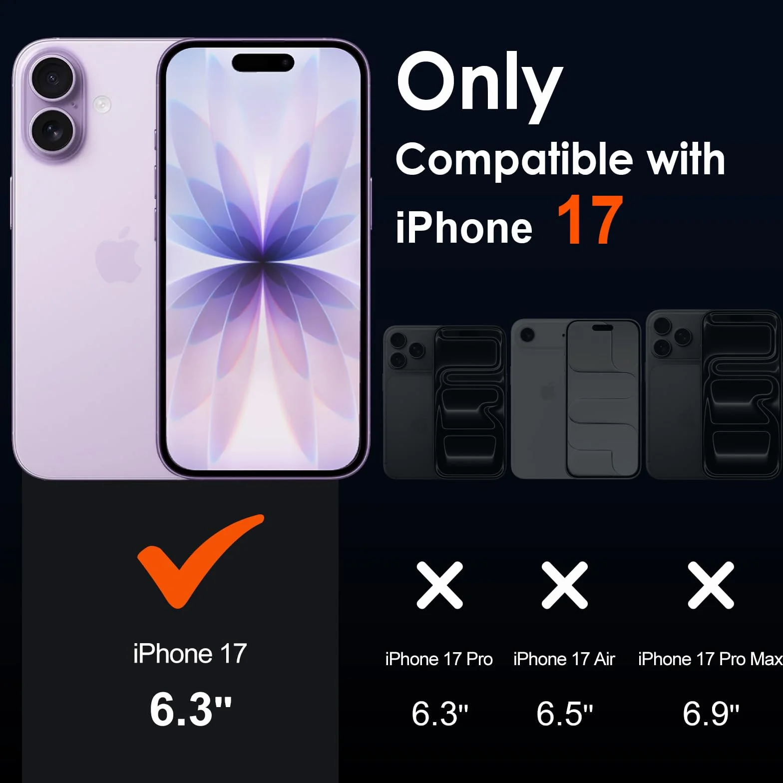 iVoler Anti Ingiallimento Chiaro Cover per iPhone 17 6.3 Pollice con 2 Pezzi Pellicola Vetro Temperato, [Antiurto di Grado Militare] Custodia Trasparente Sottile Case