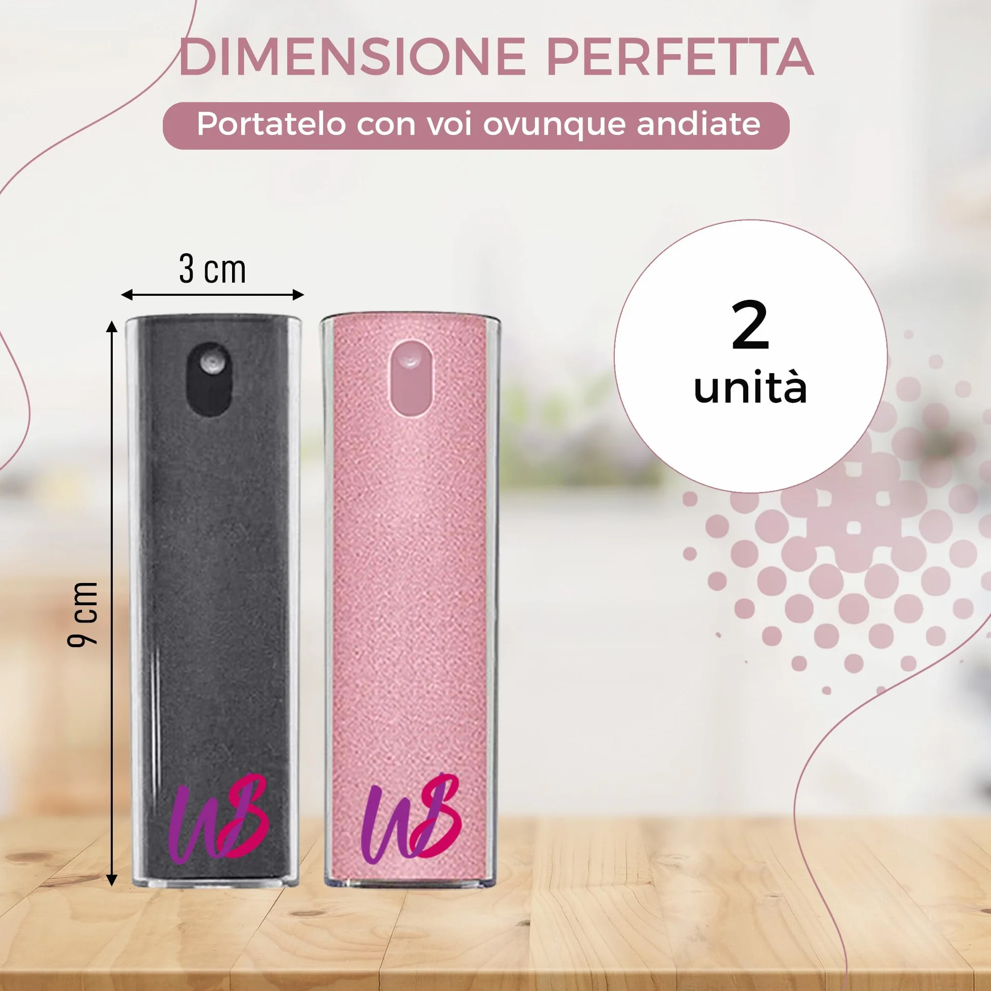 Confezione da 2 pulitori per schermo mobile/PC/TV/iPad/MacBook con panno in microfibra, 2 in 1 pulitore, spruzza e strofina, spruzza e pulisci il tuo schermo all'istante, ricaricabile.