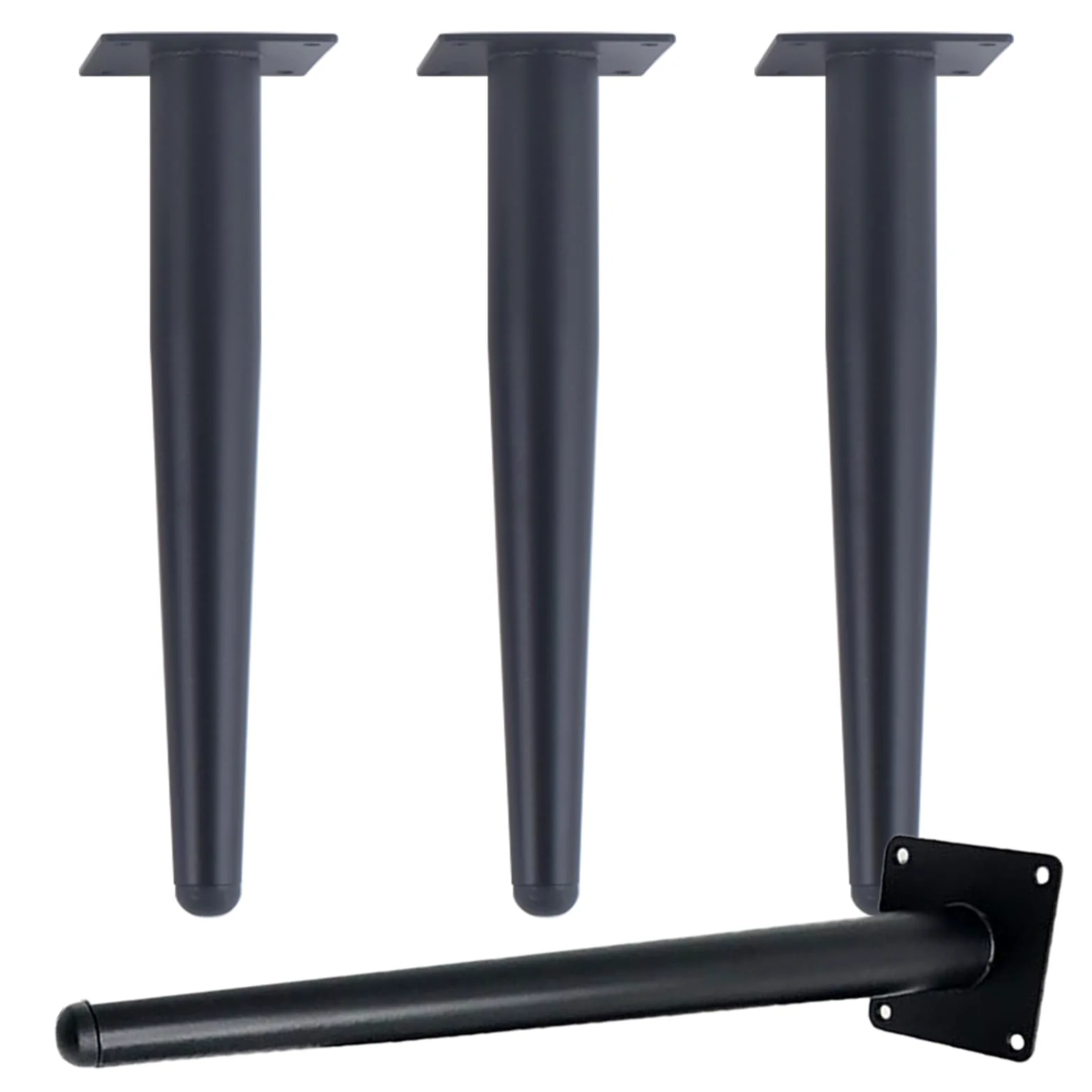 Generico Gambe per Mobili Piedini per Tavolo in Metallo da 30 cm 4 Pezzi Supporto in Acciaio Inox Nero Vernice Spray Piedini per Divano Altezza: 15-30 cm Piedini per Mobile da 30 cm/11,8"