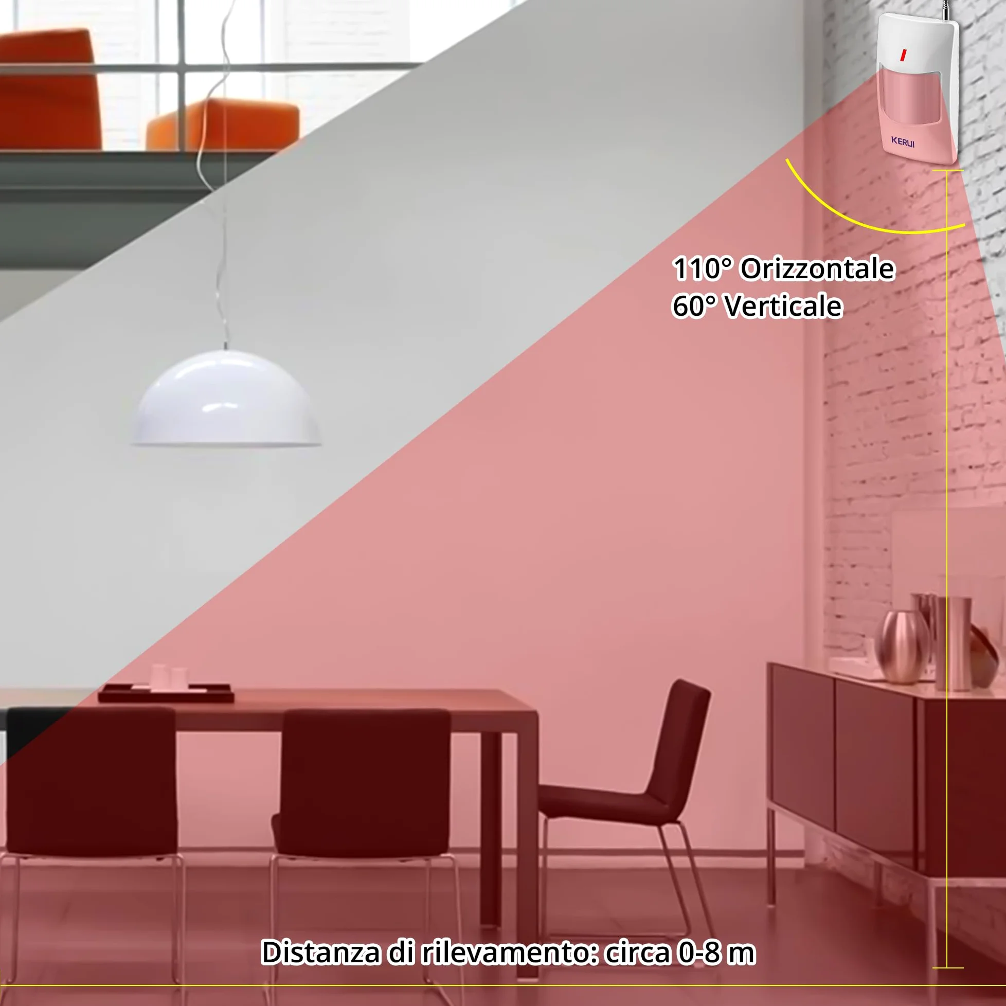 Kit di Allarme Antifurto Wireless per Porta 120dB, Allarme Casa con Sensore di Contatto per Porta e Controllo Remoto, Sistema di Sicurezza per Casa, Appartamento, Capannone, Garage