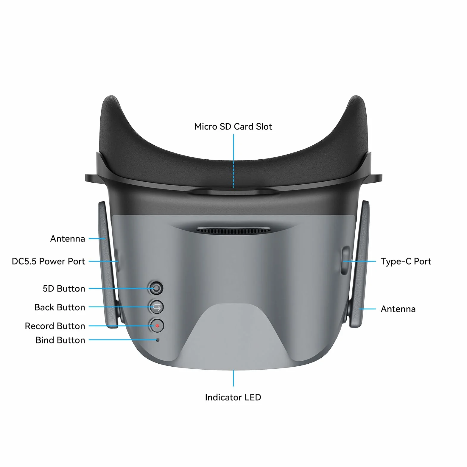BETAFPV VR04 HD FPV Goggles with 1080P Resolution, 4.5'' Screen LCD, Micro SD Slot, 2 2600mAh Lipo Batteries Up to 3H, Adjustable Headband, Support Recording Replay Compatible for P1 Air Unit VTX