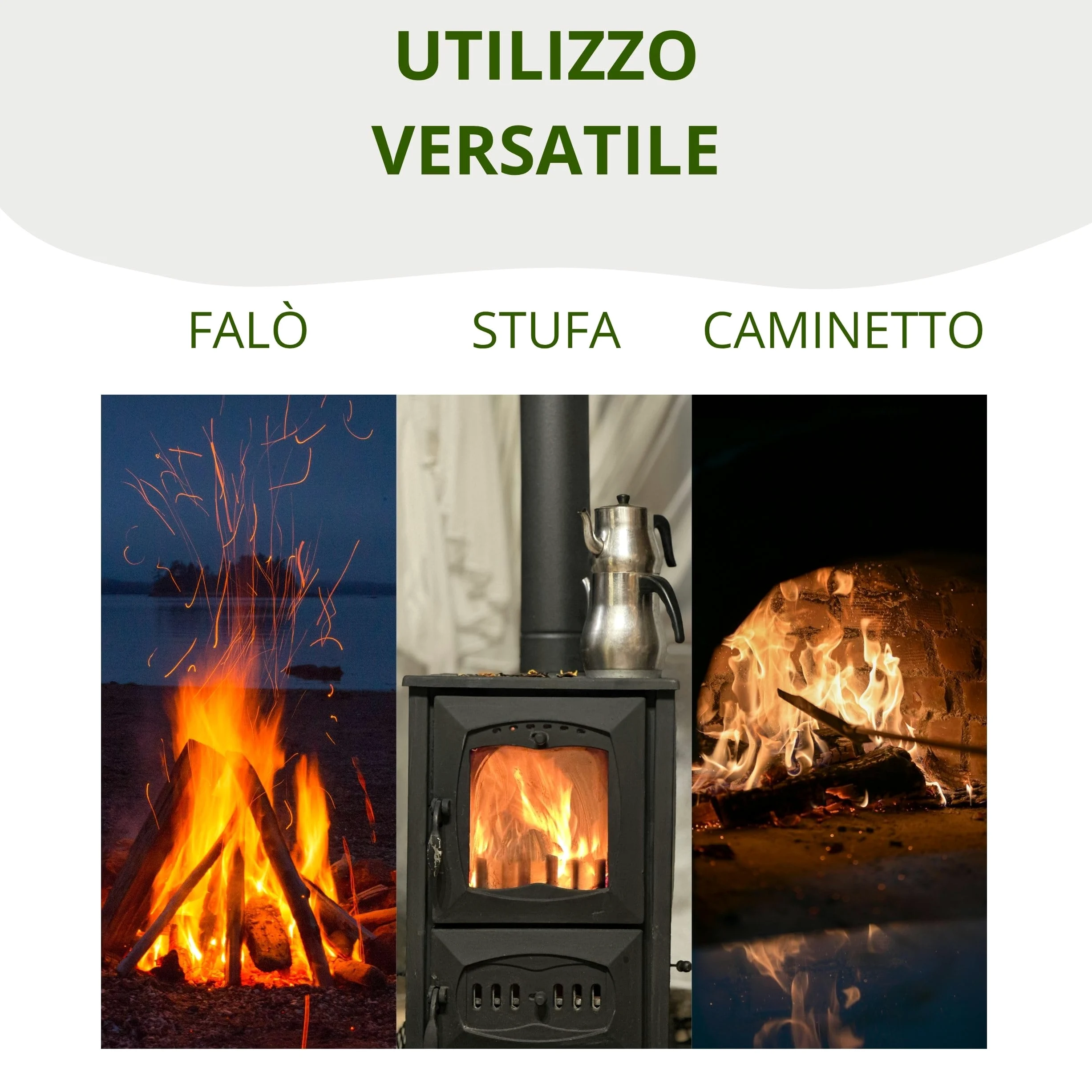 Floranica Bricchetti di Legno 20kg, Tronchetti Pressati per Stufa e Camino, Lunga Durata