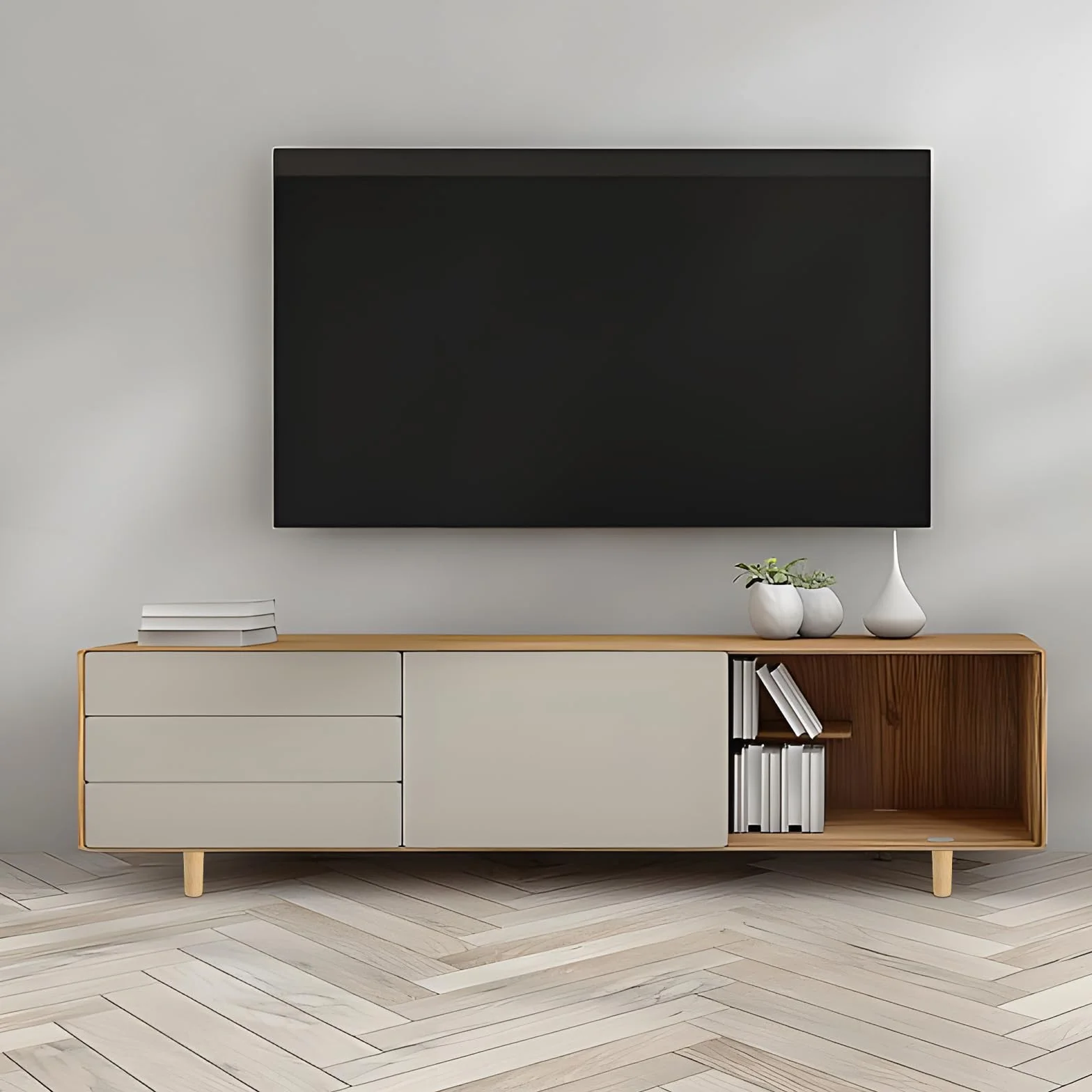 Gambe per Mobili Legno 30CM Piedini Ricambio per Mobile, Divano, Letto, Tavolo con Piastra di Montaggio e Viti - 4 Pezzi