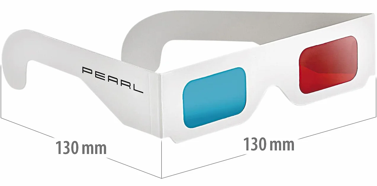 PEARL occhiali anaglifi: Occhiali 3D rosso/ciano in una pratica confezione da 5 (3d anaglifi, dvd)