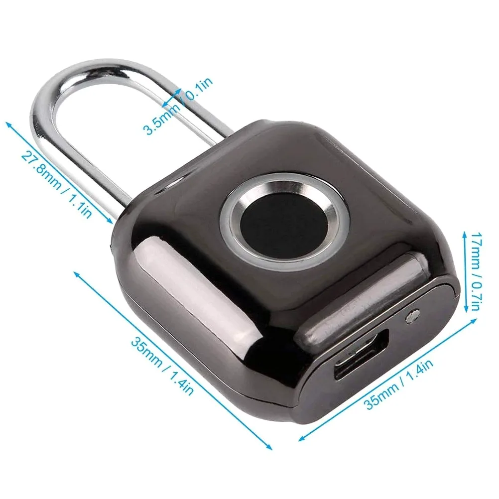 Lucchetto per impronte digitali Smart Touch Lock Metallo Impermeabile IP65 Antifurto Int Keyless per palestra Armadietto Zaino da scuola Valigia Bagagli da viaggio
