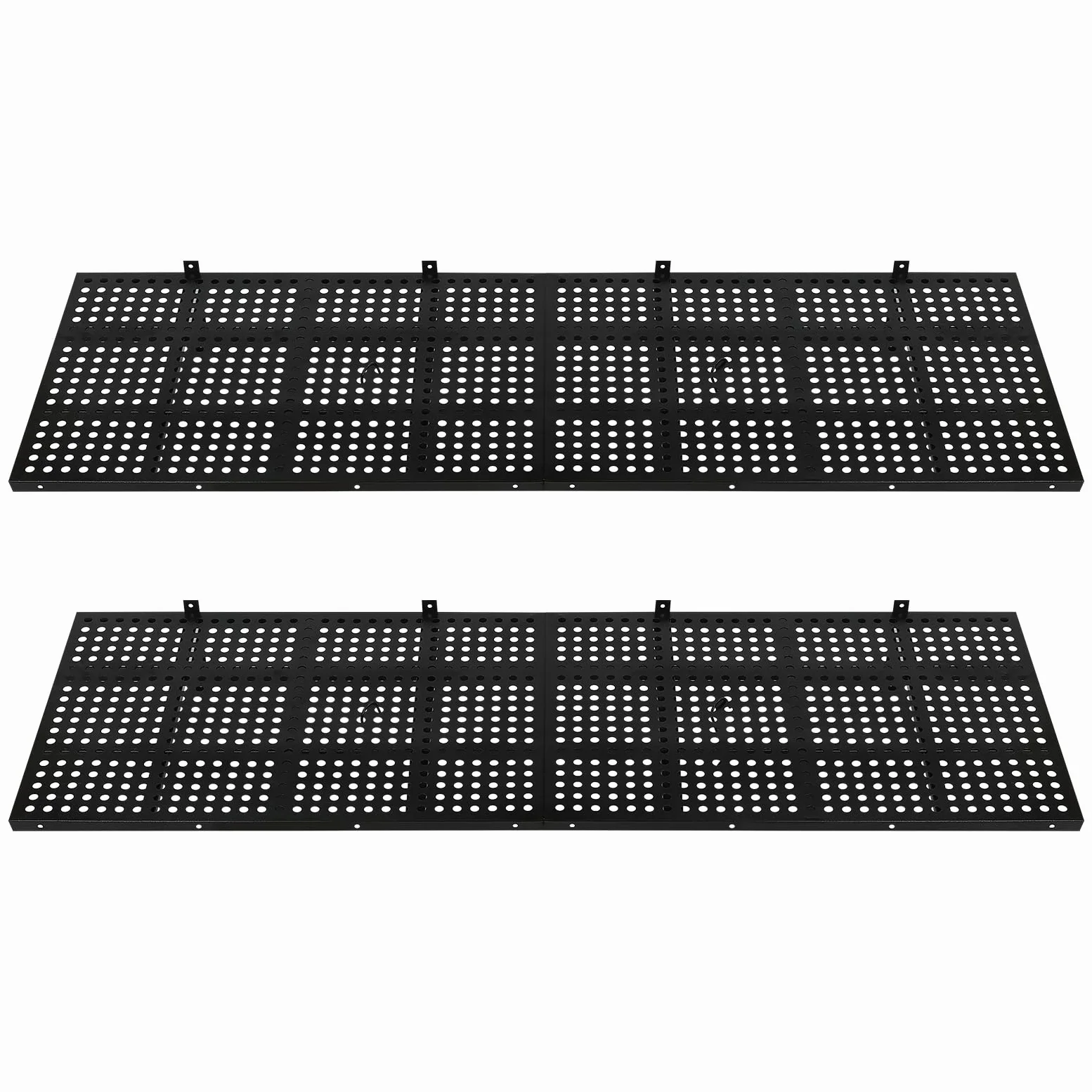 Scaffale da Parete per Garage, Confezione da 2, con 4 Ganci, capacità di carico di 560 libbre (Totale) (Nero, 72" x 24"/ciascuno)