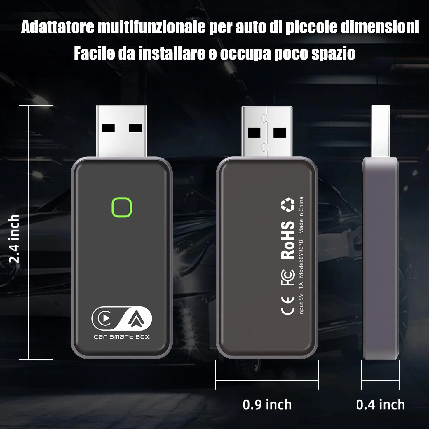 CarPlay Wireless ios & Android Auto Wireless Adattatore [2-in-1], Adattatore Converti Wired in Wireless Android Auto Wireless per Auto con Funzione Carplay o Android Auto, connessione automatica