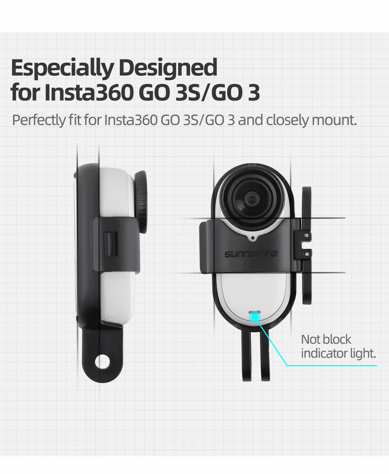 Connettore di Estensione Pieghevole per Insta360 GO 3S/ GO 3 Supporto di Protezione per Fotocamere d'Azione Supporto Adattatore Accessorio