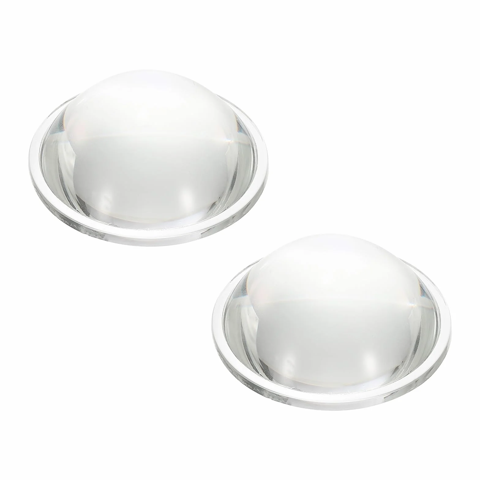 PATIKIL Diametro 64mm Lente Convessa Piatta, 2 Pezzi Altezza 25mm Vetro Borosilicato Alto Lente Ottica Convessa Condensatore con Bordo per Torcia Auto Bicicletta Faro, Trasparente 3.5mm
