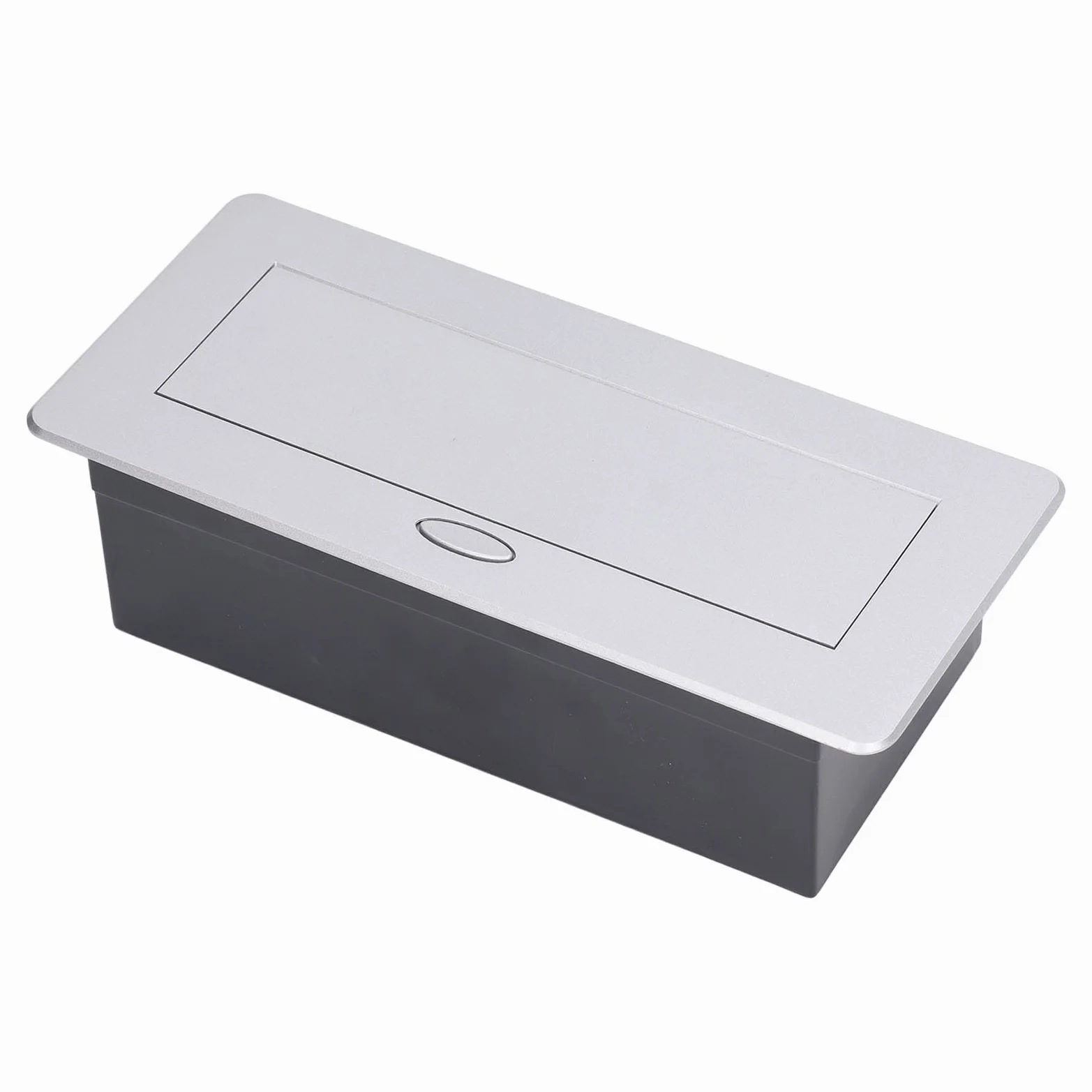 Presa Multipla Nascosta da Tavolo con Doppia USB 16A per Ufficio Domestico Resistente Acciaio Inossidabile Argento