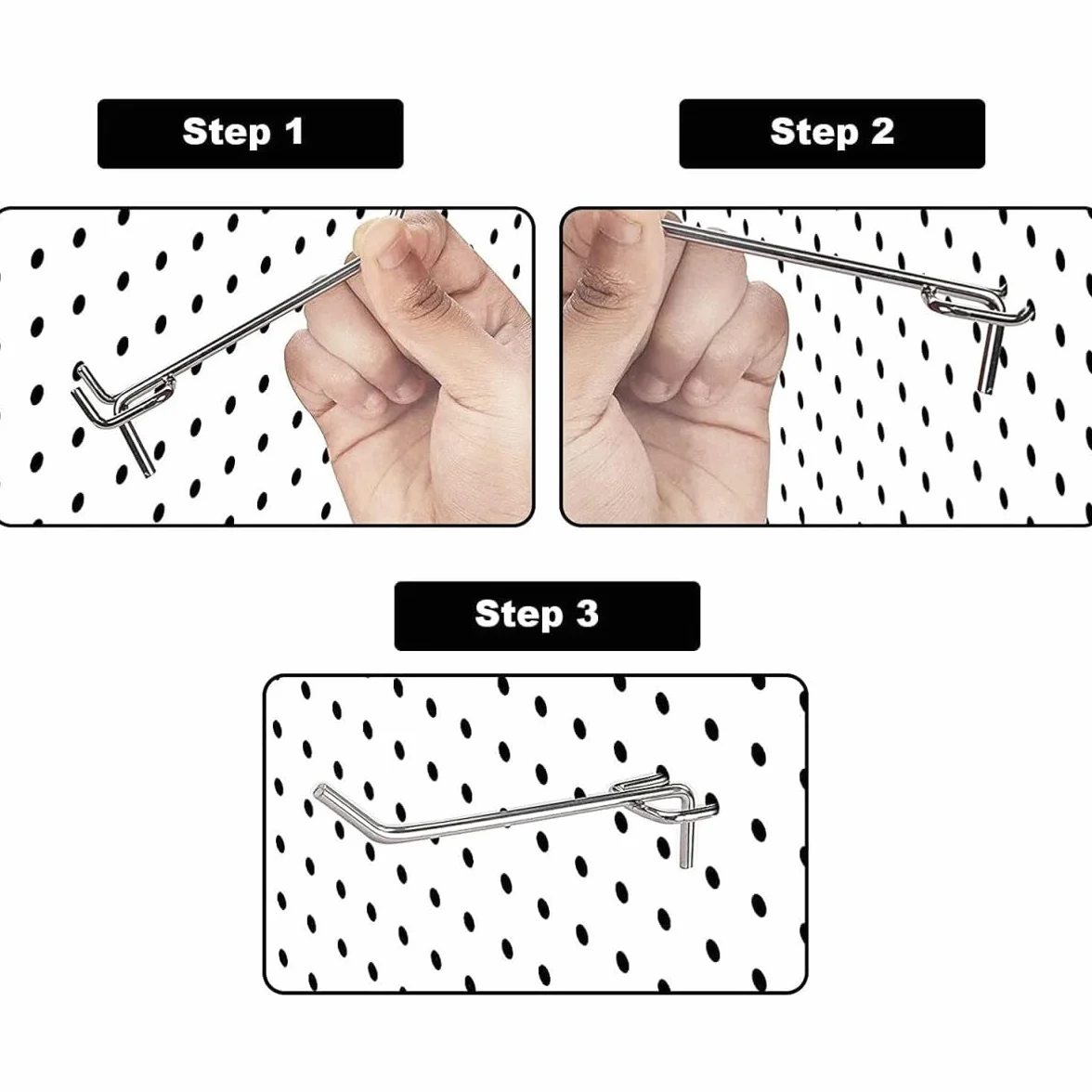 Ganci per Pannelli Forati 50 Pezzi 5cm 10cm Metallo Pegboard