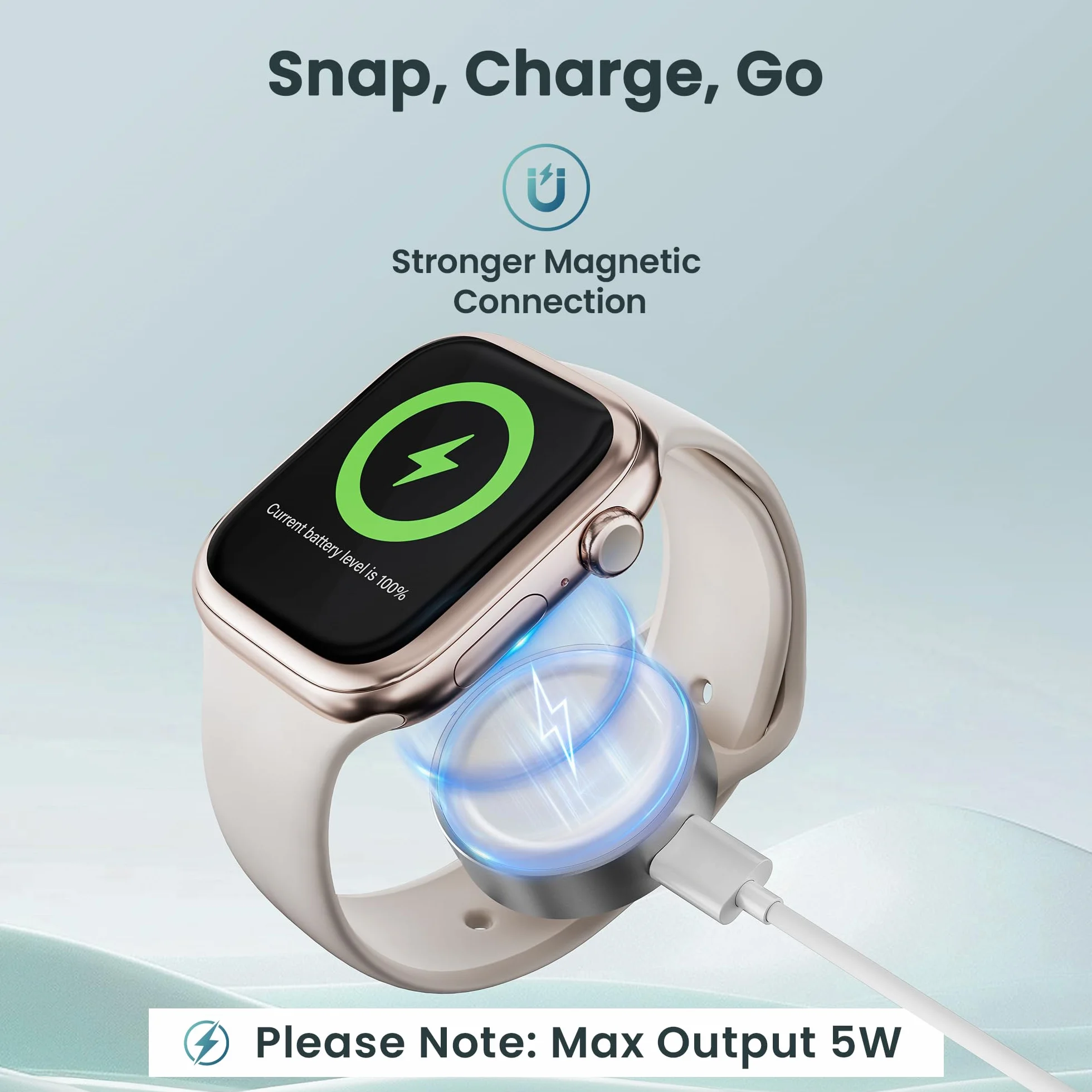 RUXELY Caricatore Magnetico 5W per Apple Watch,Doppia Porta (Riutilizzare il Cavo Ricarica USB C/i/Phone) Caricabatterie Wireless iWatch Portatile per Tutte le Serie Apple Watch 11 10 9 8 6,Ultra 3,SE