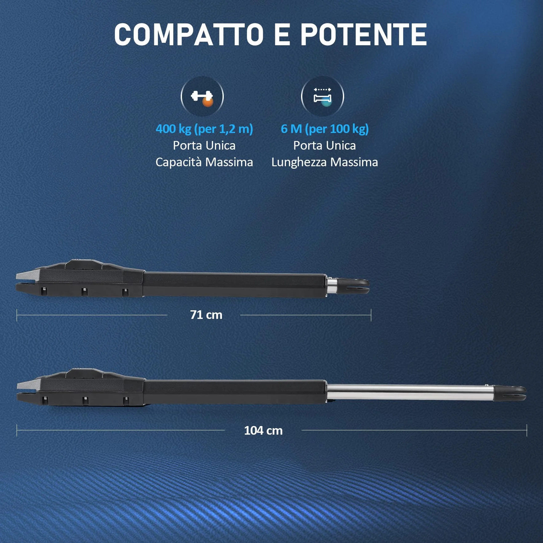 CO-Z Automazione Cancello Battente 80W 800kg 6m con 2 Telecomandi