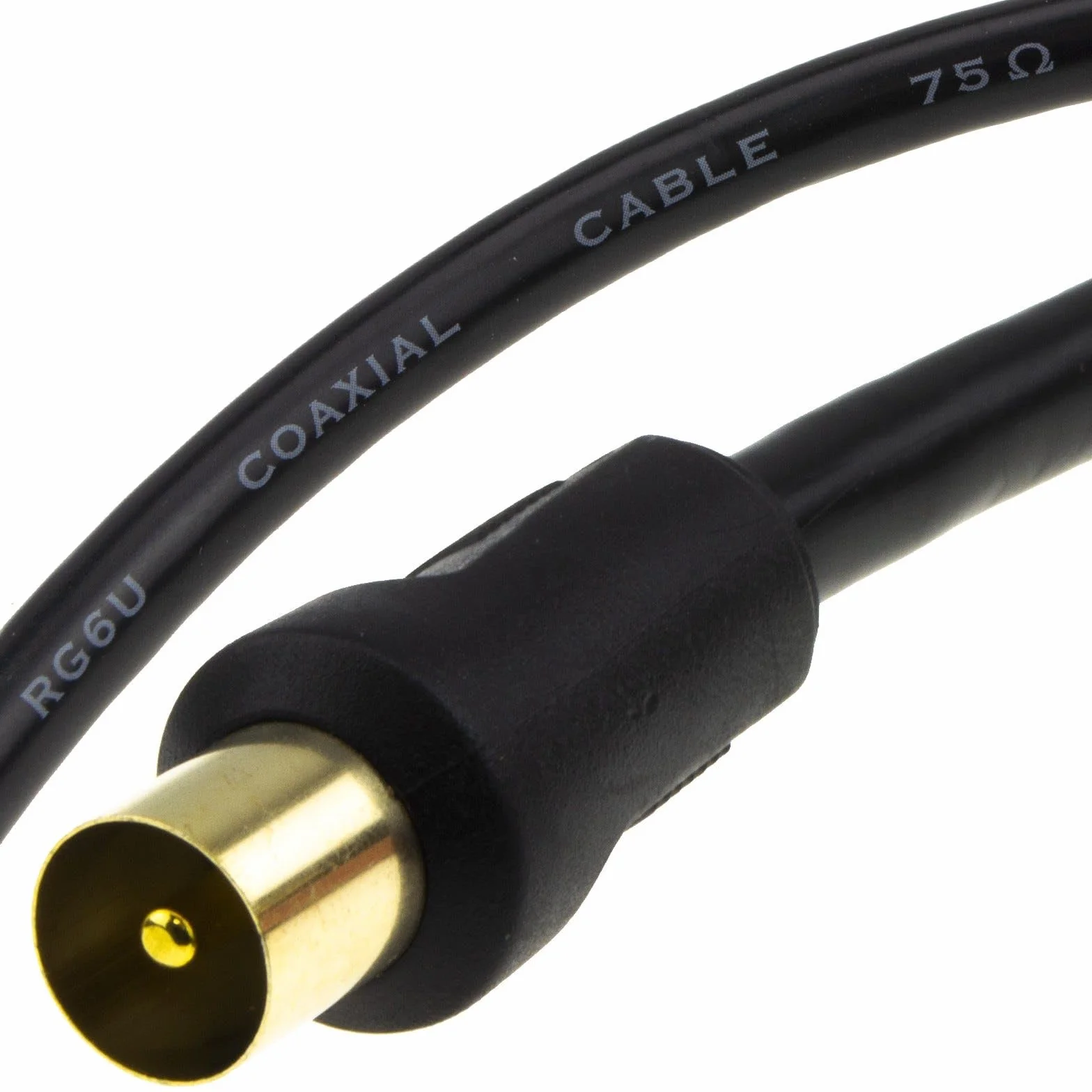 kenable Cavo coassiale RF antenna TV RG6 spina maschio a spina connettori placcati oro Freeview HD 75 Ohm schermato nero 1,5 m