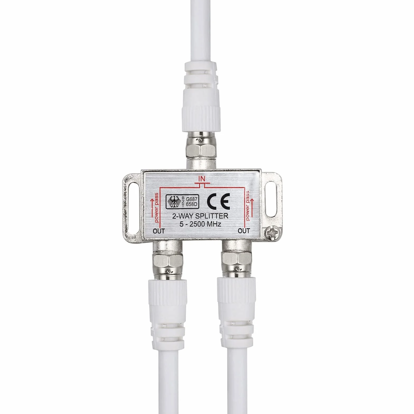 CABLEPELADO Cavo antenna SAT, 75 ohm, connettore F maschio a F maschio tipo F, satellitare Freesat Sky Virgin BT TV, HDTV, DVB, radio DVD, bianco, 1,5 m