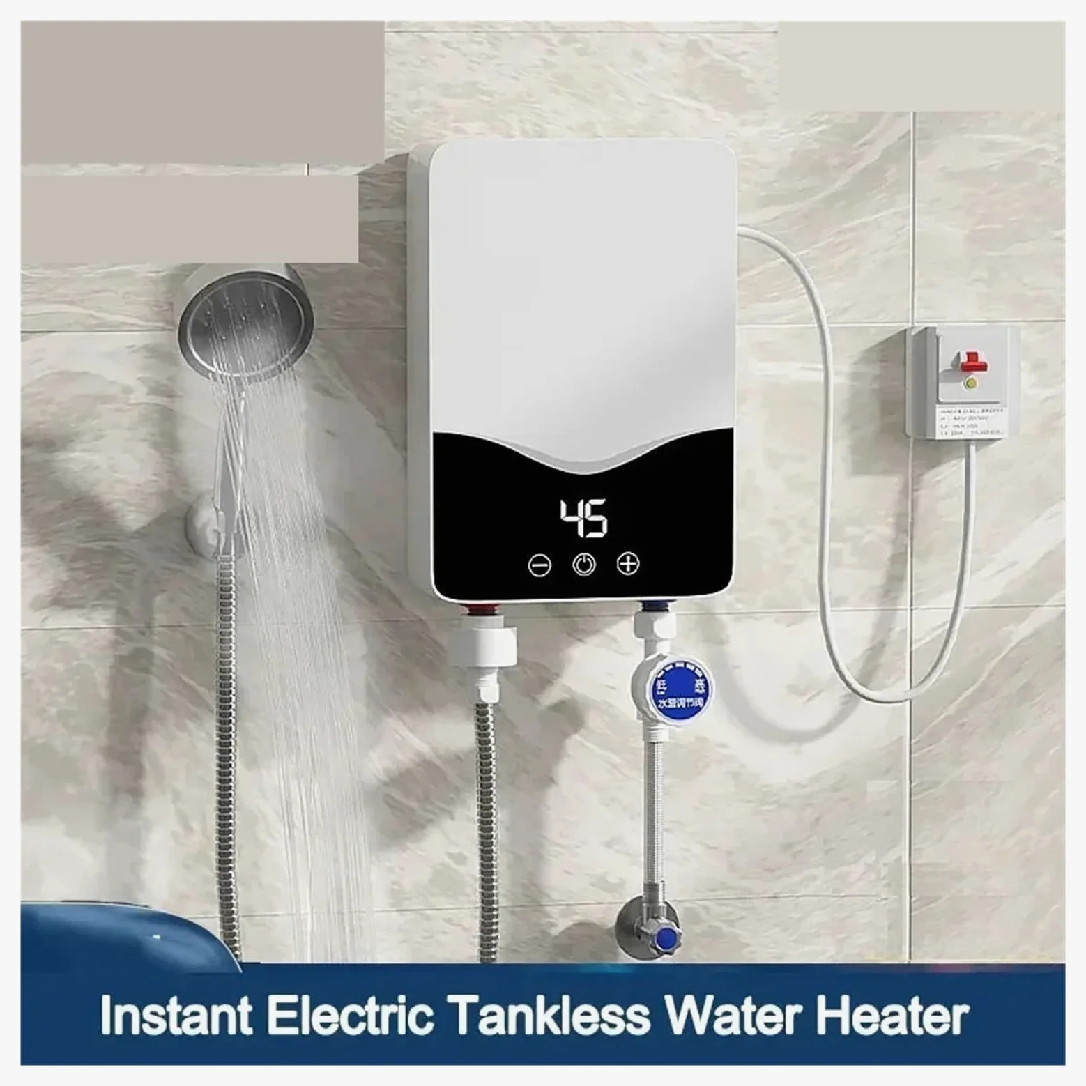 Scaldabagno Istantaneo Senza Serbatoio For Bagno, Scaldacqua Elettrico Istantaneo Da 5,5 KW Con Protezione Automodulante E Surriscaldamento riscaldare rapidamente