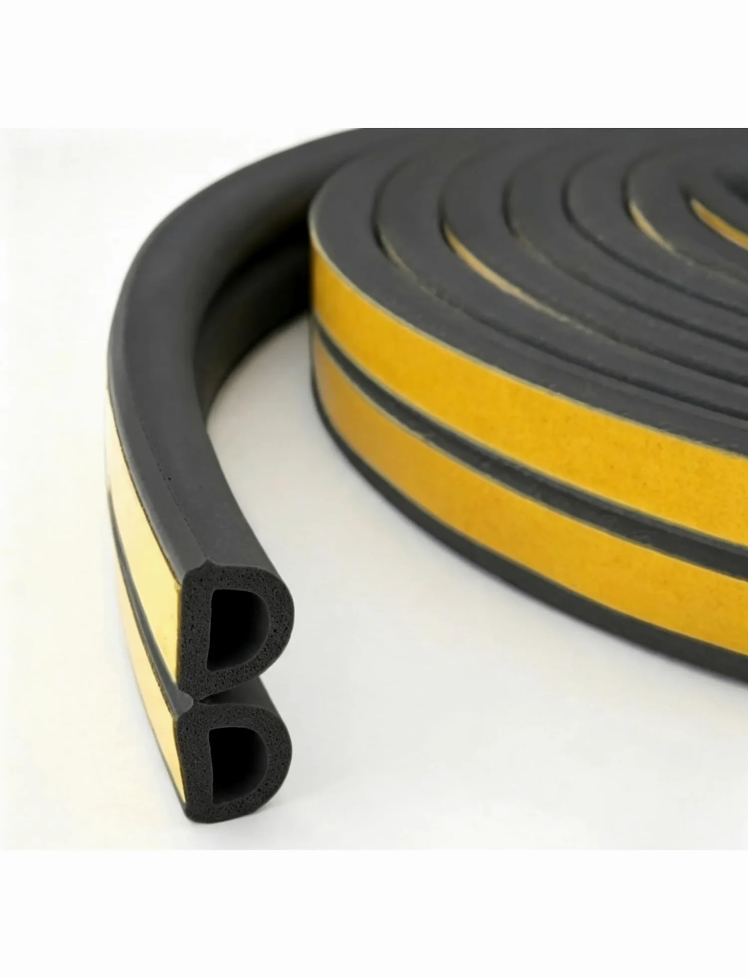 Guarnizione D autoadesiva – 10m nastro gomma schiuma per porte/finestre | Striscia for correnti d'aria for porte e finestre, guarnizione in gomma autoadesiva(Black,WxT: 0.9x0.75cm)