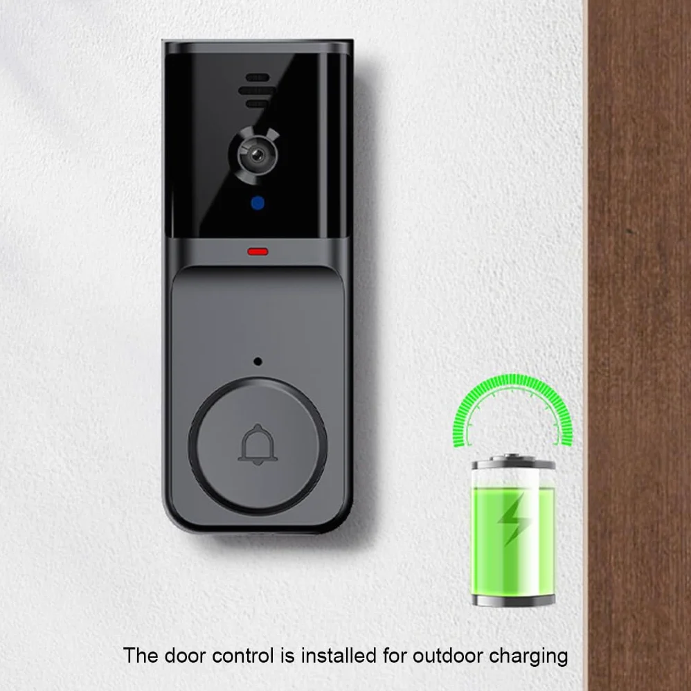 Visualizzazione video ottenuta con campanello con telecamera Wi-Fi | dotato di citofono bidirezionale e opzioni di ricarica USB. Campanello wireless per spioncino con telecamera per porta di