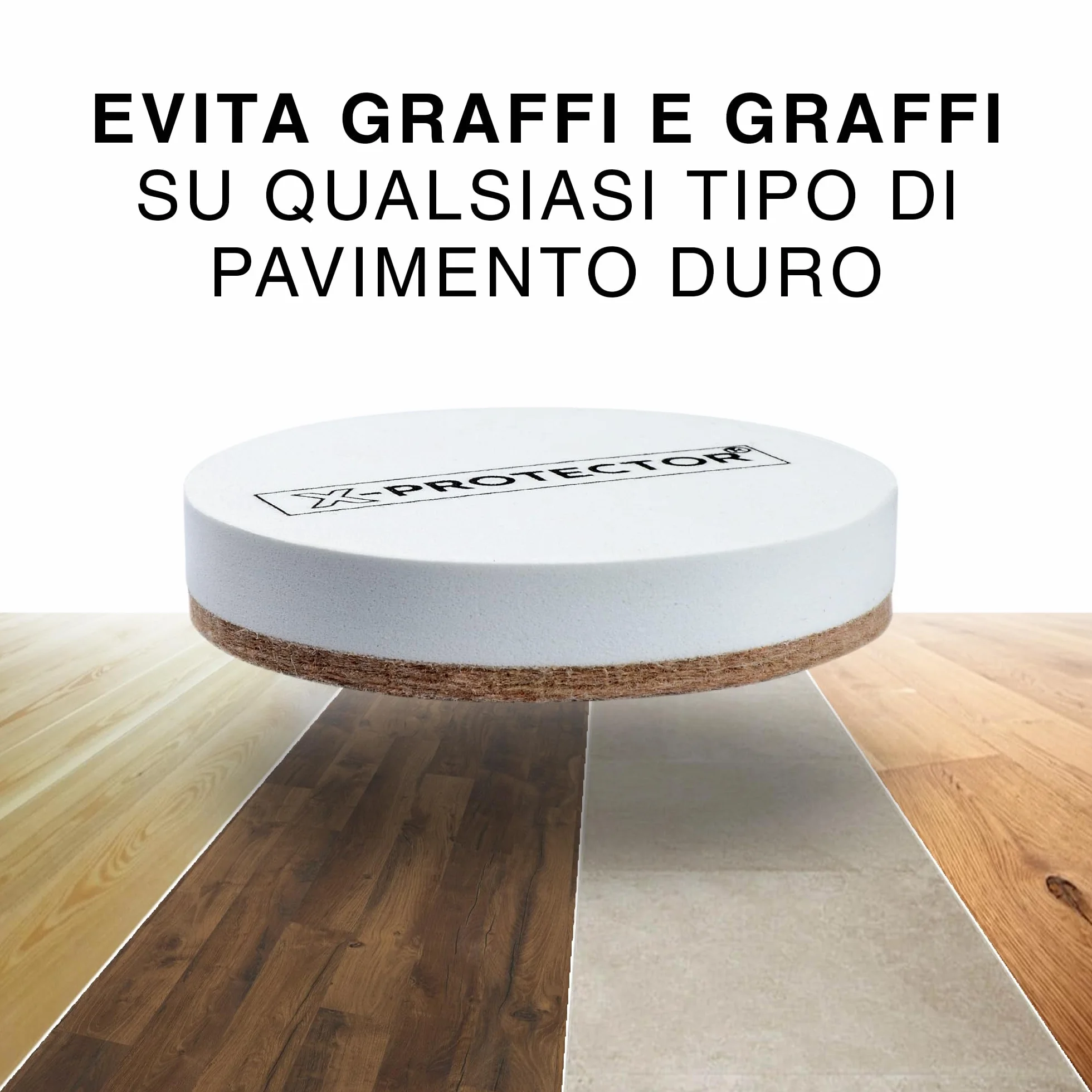Scivoli in Feltro X-PROTECTOR 8 Pezzi ⌀ 9cm per Mobili Pesanti