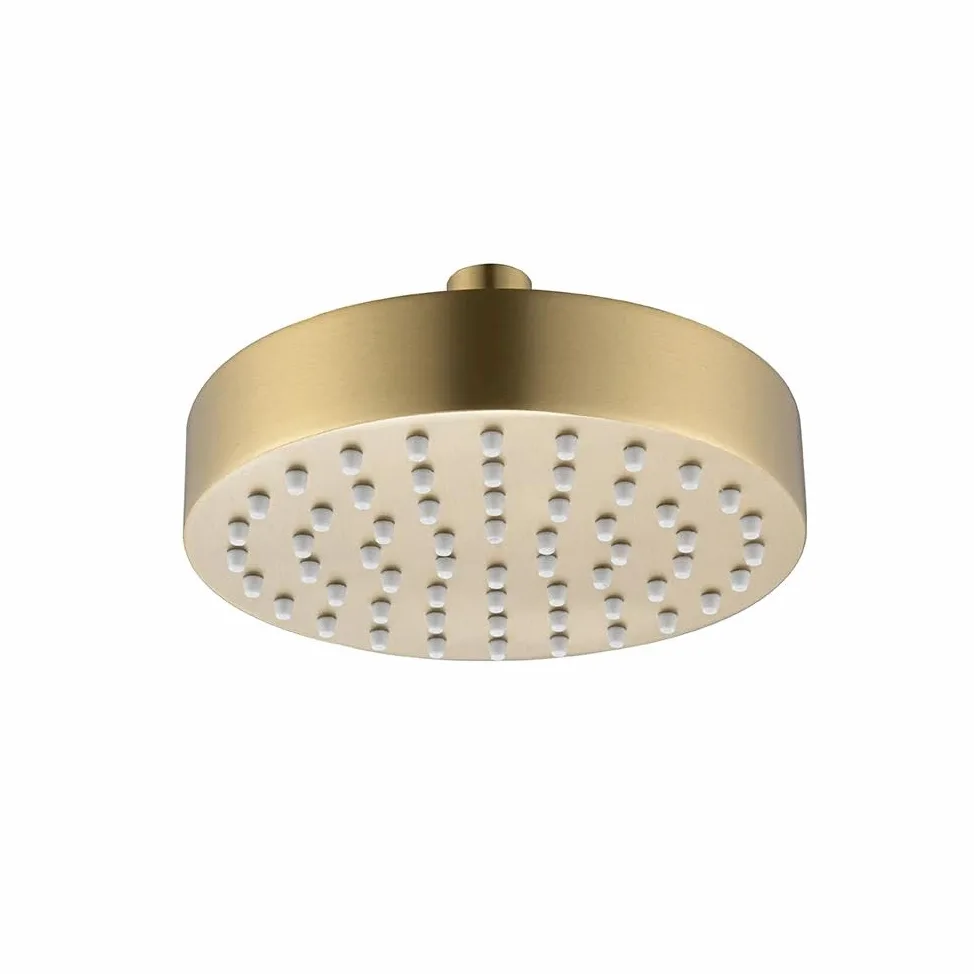 Soffione doccia ad alta pressione in acciaio inossidabile massiccio, rubinetto per doccia a pioggia nero opaco per bagno(Brushed yellow)