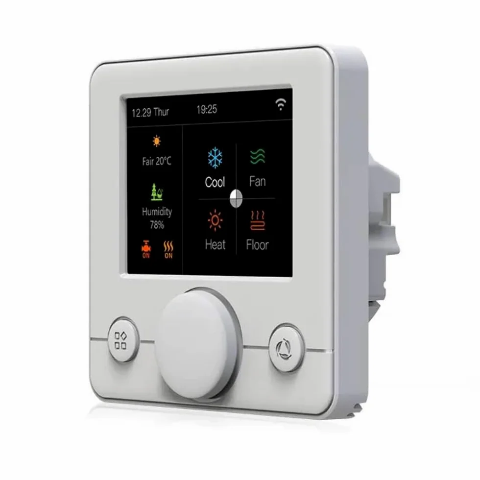 Termostato Temperatura Smart System Wifi. Sensore Temperatura - App Tuya e Smart Life, Termostato Ventilconvettore Programmazione - Schermo LCD IPS TFT, Alexa, 7 Lingue