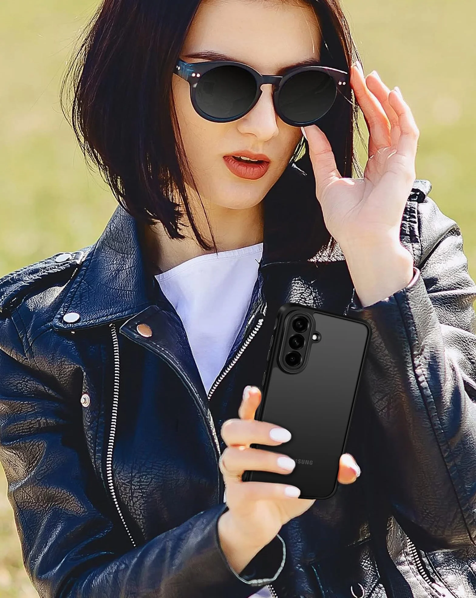 iVoler Cover Opaca per Samsung Galaxy A56 5G con 2 Pezzi Vetro Temperato, [Antiurto di Grado Militare] [Protezione Della Fotocamera] Custodia Traslucida Posteriore Sottile Anti-Impronte Case, Nero