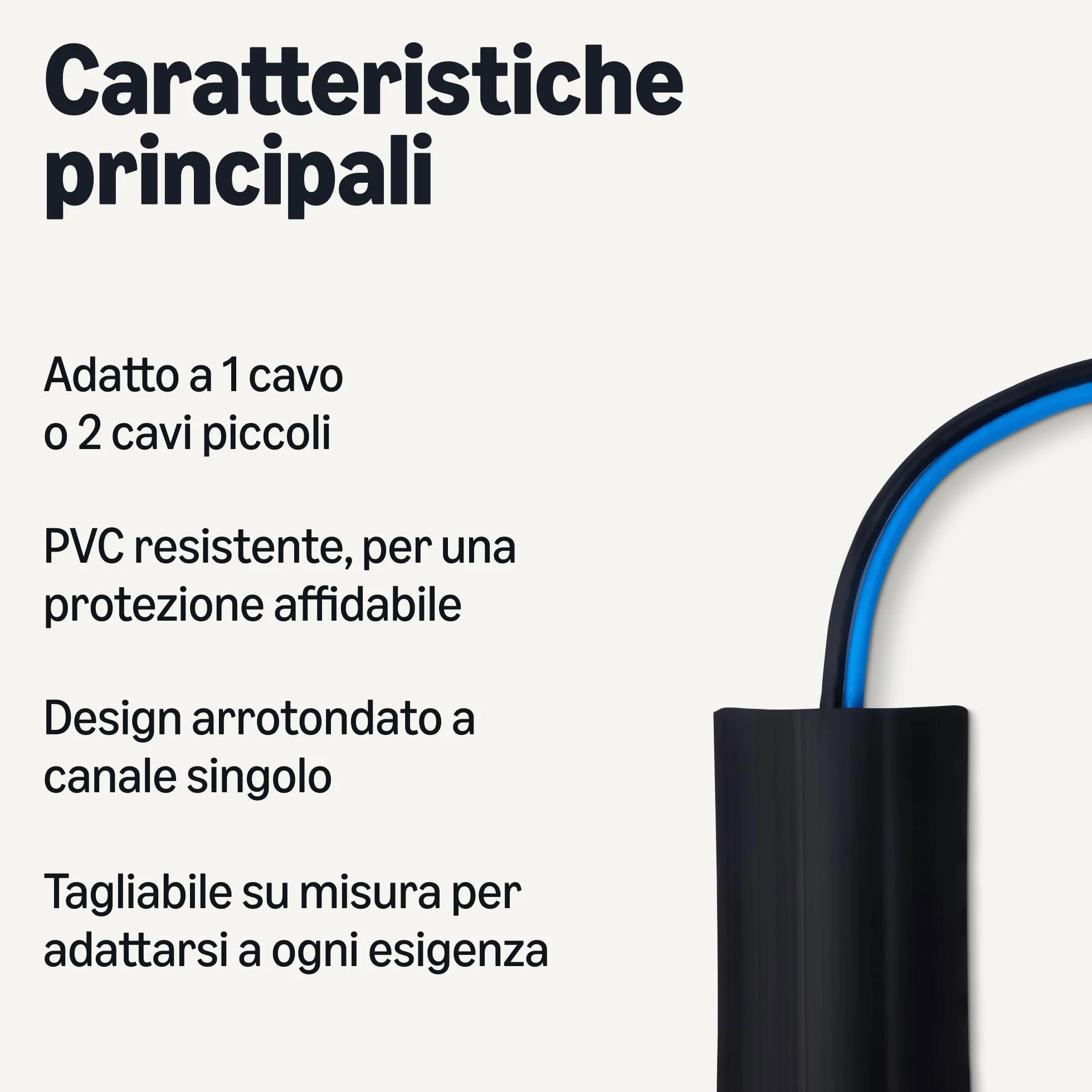 Amazon Basics Canalina passacavi da pavimento 1,8 m 6,35 cm nero