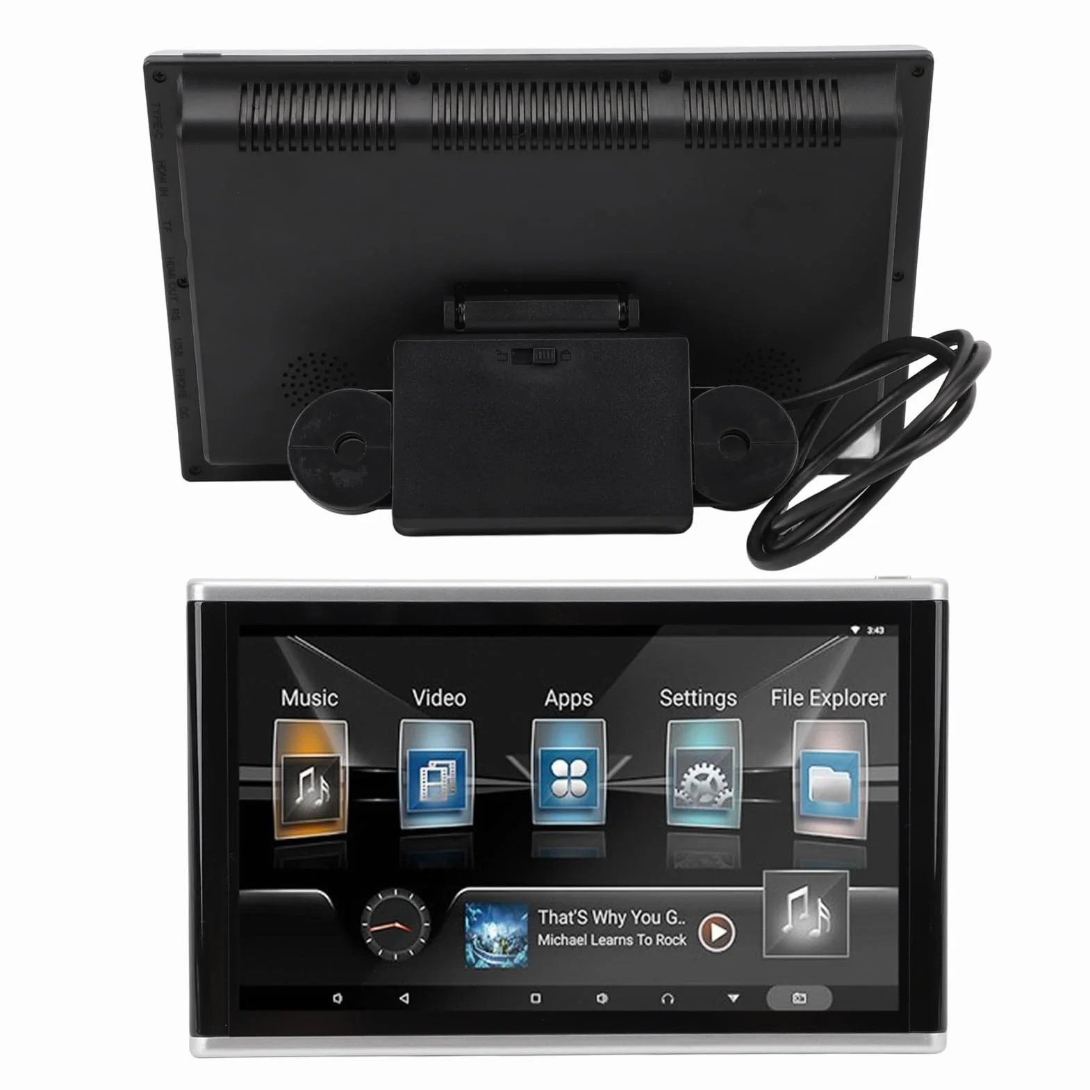 Supporto per Auto 4K 10,1 Pollici, Tablet Monitor per Poggiatesta con ROM 1 GB 32 GB, per il Touch Screen IPS del Sedile Posteriore, per i Monitor TV dei Sedili Posteriori