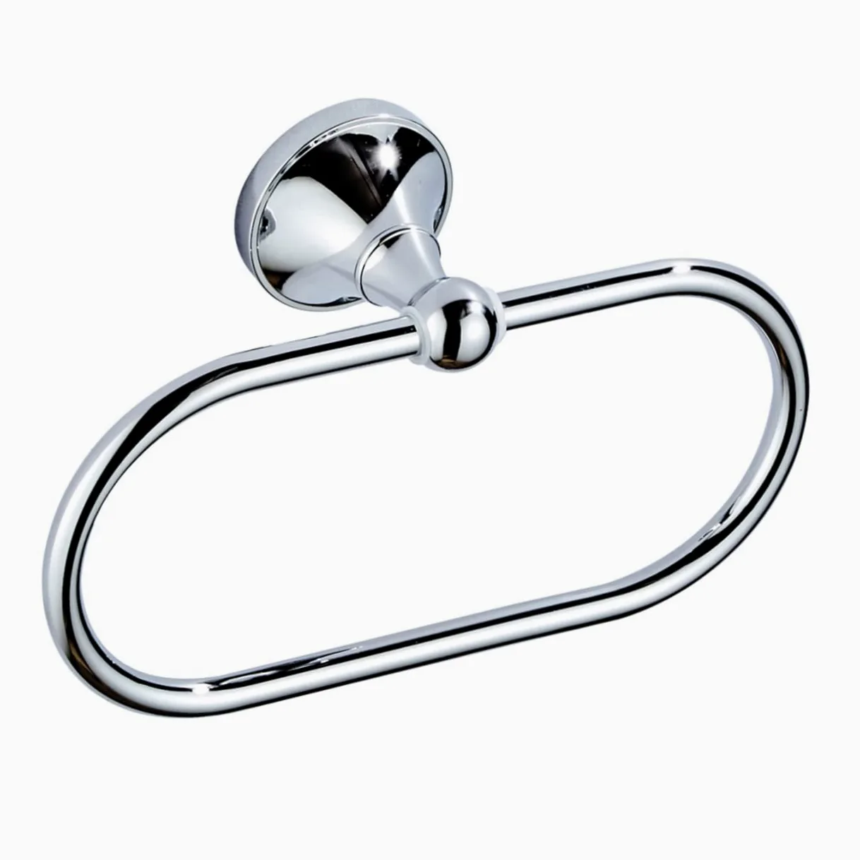 Anello Portasciugamani Ovale da Parete Bagno Argento in Rame | Installazione Semplice, Finitura Moderna Essenziale, Uso per Cucina e Casa