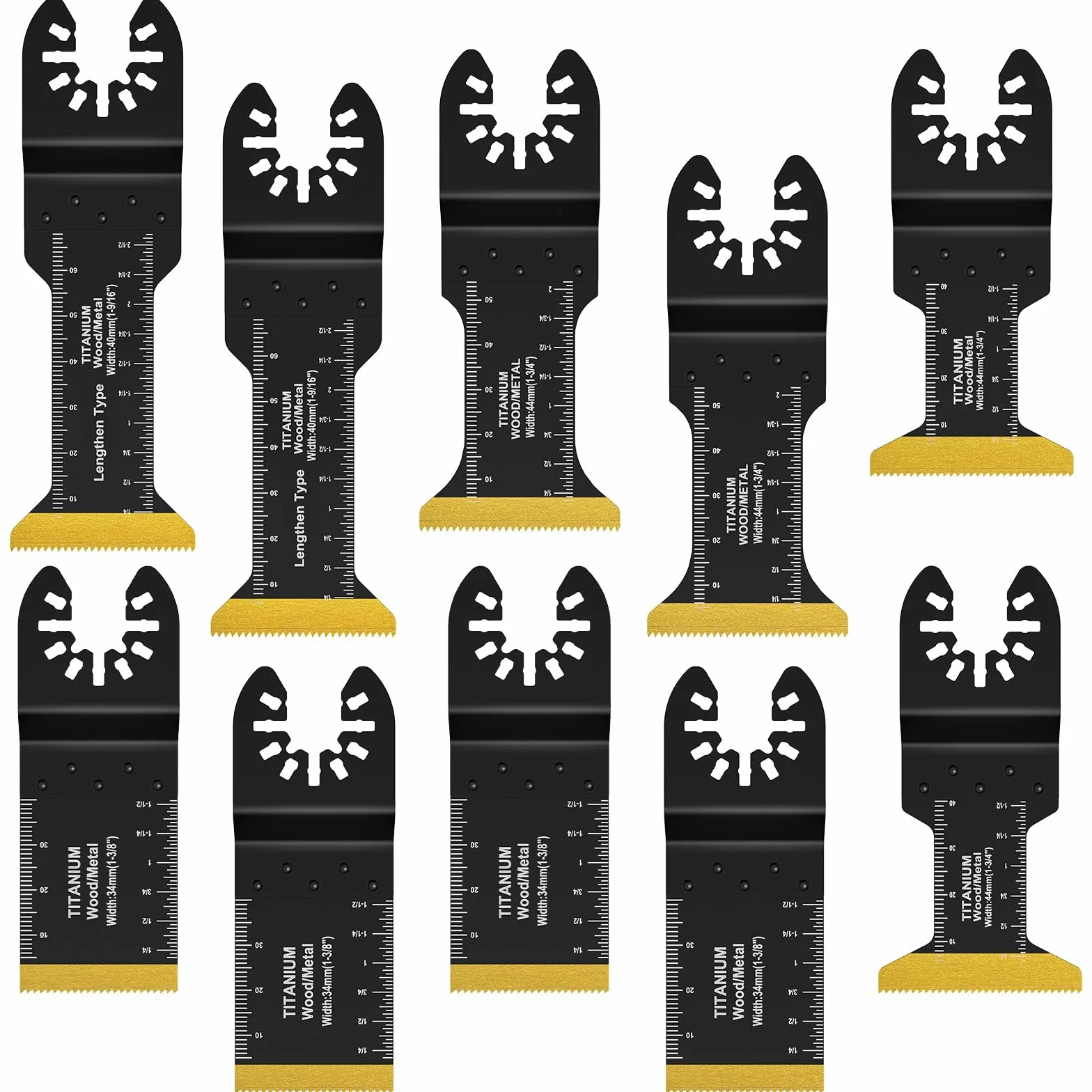 10Pezzi Titanio Lame Utensile Multifunzione Accessori per Utensili Oscillanti Lame Multifunzione Compatibili con DeW Makita Rockwell Bosch Milwaukee (10pz)