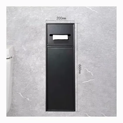 Portarotolo di carta igienica in acciaio inox, mensola da incasso a parete per scopino e accessori