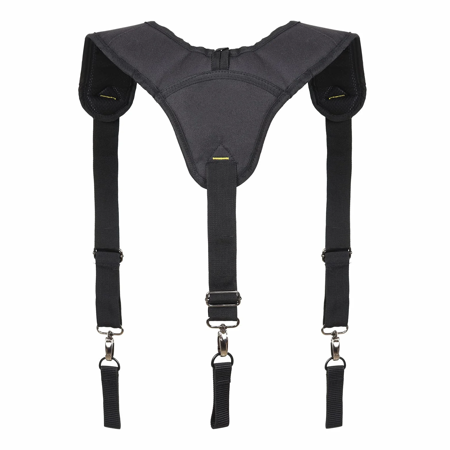 Bretelle per cintura degli attrezzi, resistenti, imbracatura imbottita per elettricisti con clip in metallo, design ad anello regolabile ed elastico
