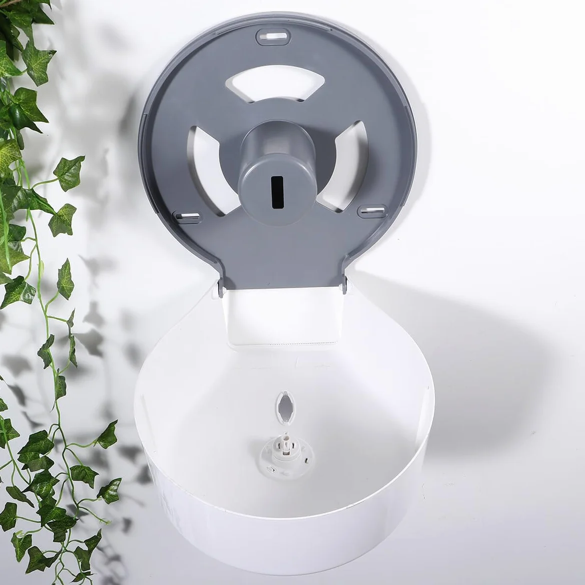 Dispenser Igienica Muro Bianco in Rotondo Carta Abs | Finestra Livello Carta, Dotato di Chiave, per Casa e Toilette, Stile Rotondo, Accessorio da Parete
