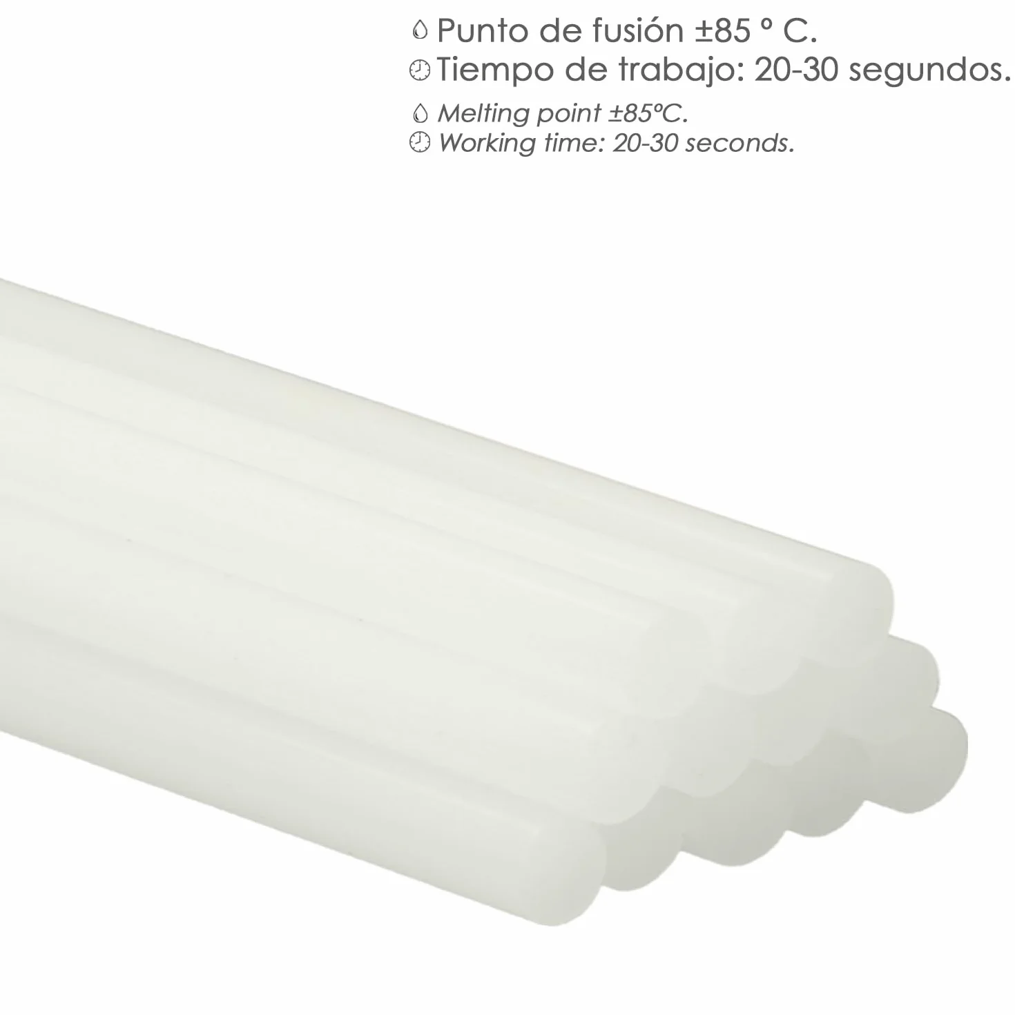 Barre di colla a caldo Ø 7,2 mm Silicone 12 pezzi Pistola Termofusibile