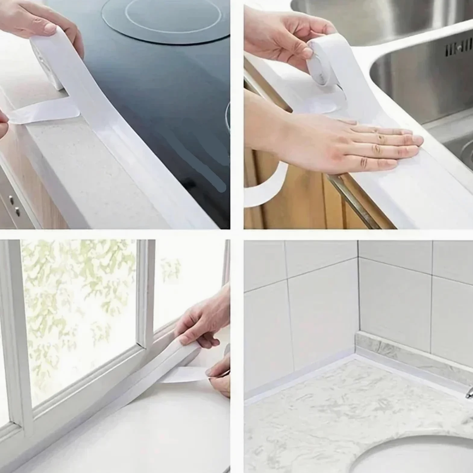 Nastro sigillante, 3 Rotoli di Nastri in PVC for WC da Bagno, for lavello Cucina, sigillante for controsoffitto, Striscia autoadesiva(Brown,2.0M-2.2CM)