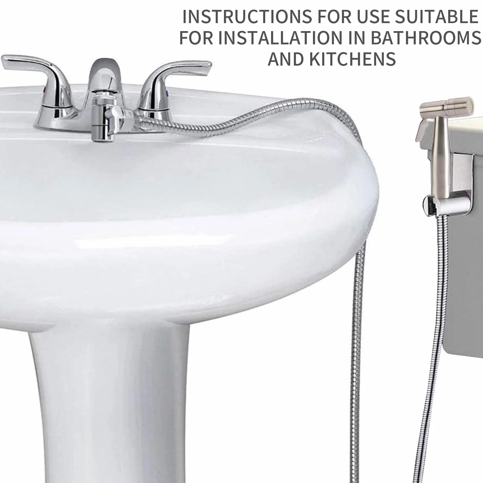 Bidet acciaio inox doccia musulmana kit spray per pannolini spruzzatore WC doppia modalità