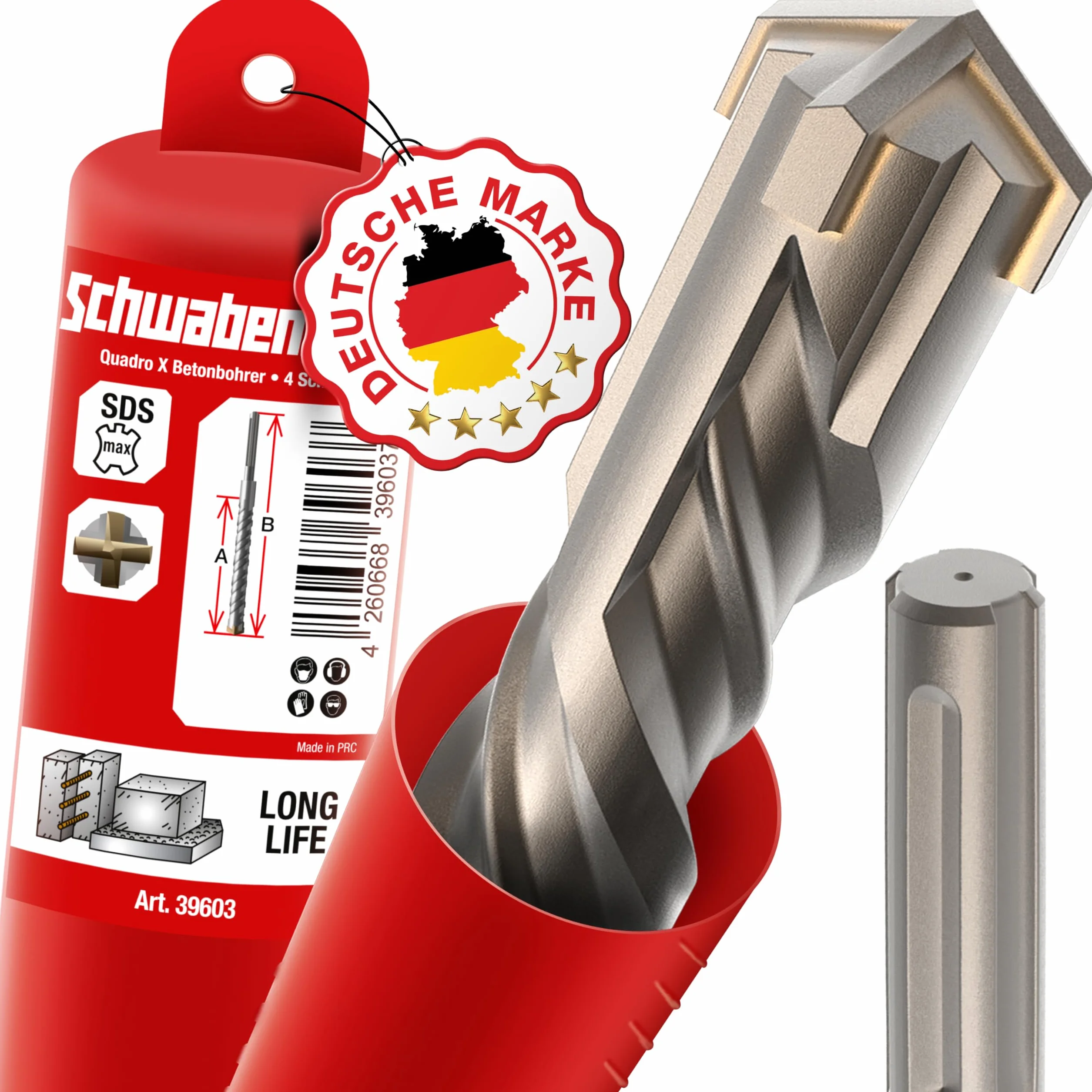 SCHWABENBACH Punta SDS Max 40mm x 880 x 1000 Calcestruzzo Cemento Armato