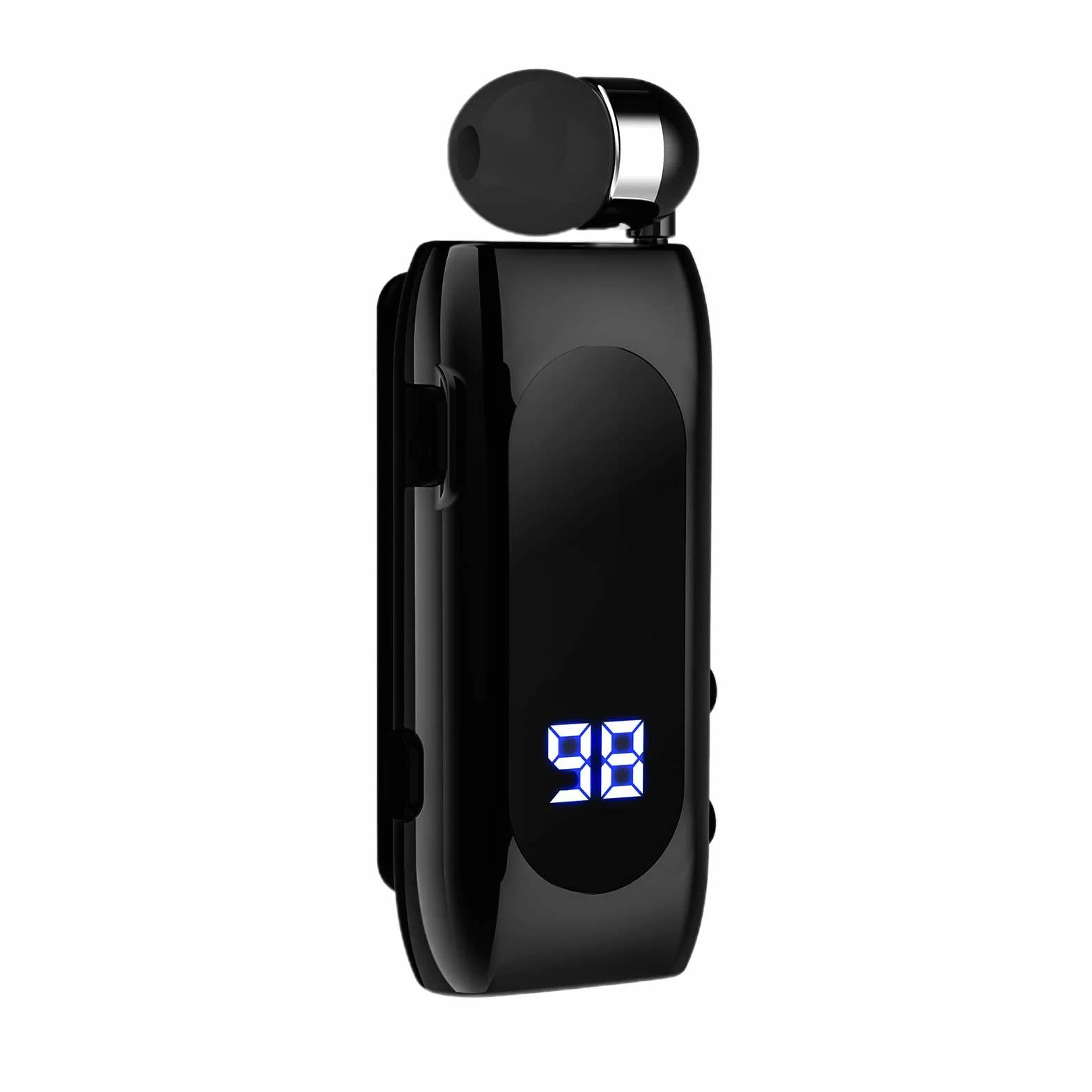 Auricolare Bluetooth Business con Filo Retrattile, Auricolar Senza Fili con Microfono, Bluetooth V5.2, Vivavoce, Compatibile per Universale Smartphone (Nero)