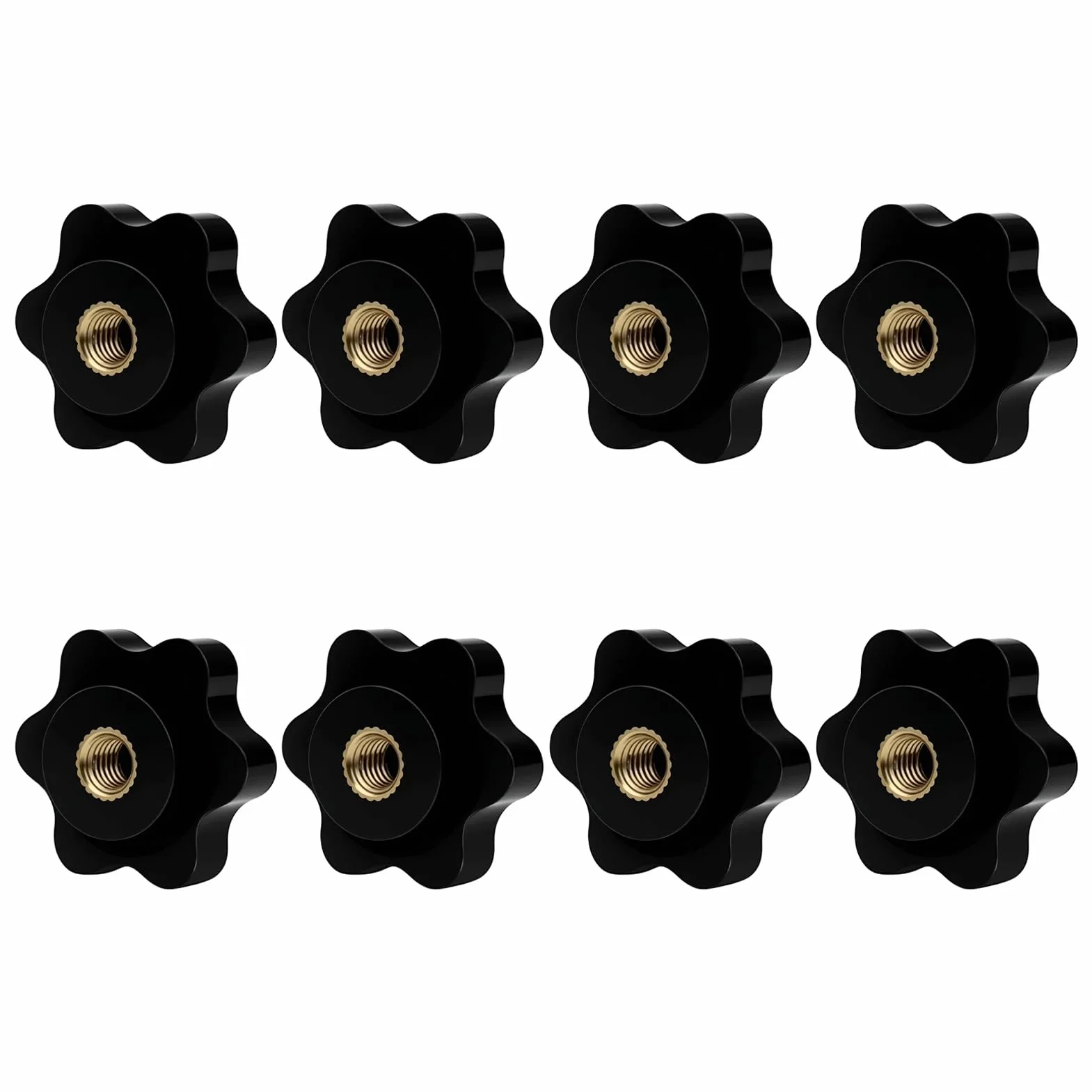 Dadi a stella M5 diametro 25 mm perno filettato nero per mobili attrezzature fitness