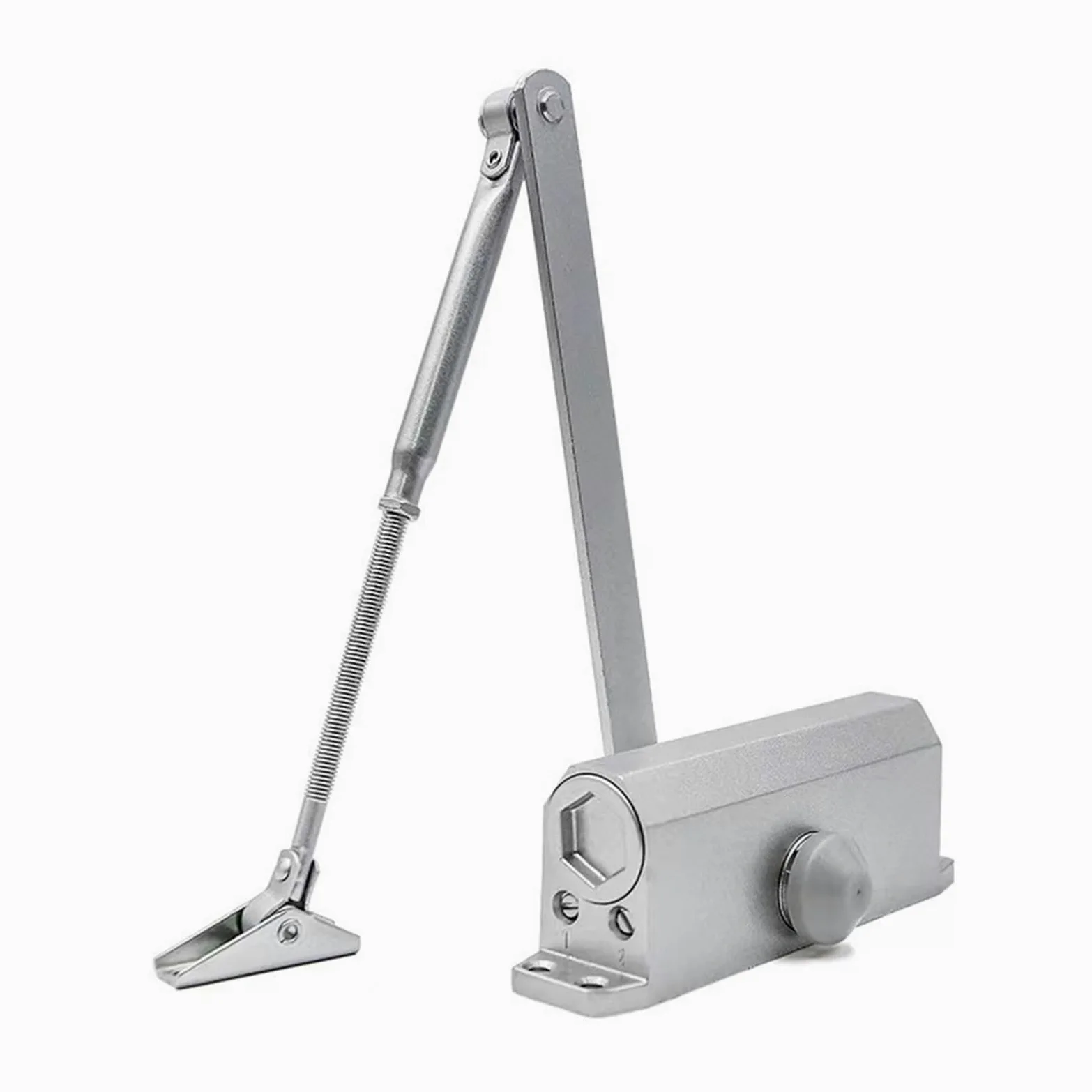 Chiudiporta automatico sistema di sicurezza regolabile velocità di chiusura/chiusura in alluminio per porte sinistra e destra 25-85 kg, facile per uso domestico commerciale (peso porta 45