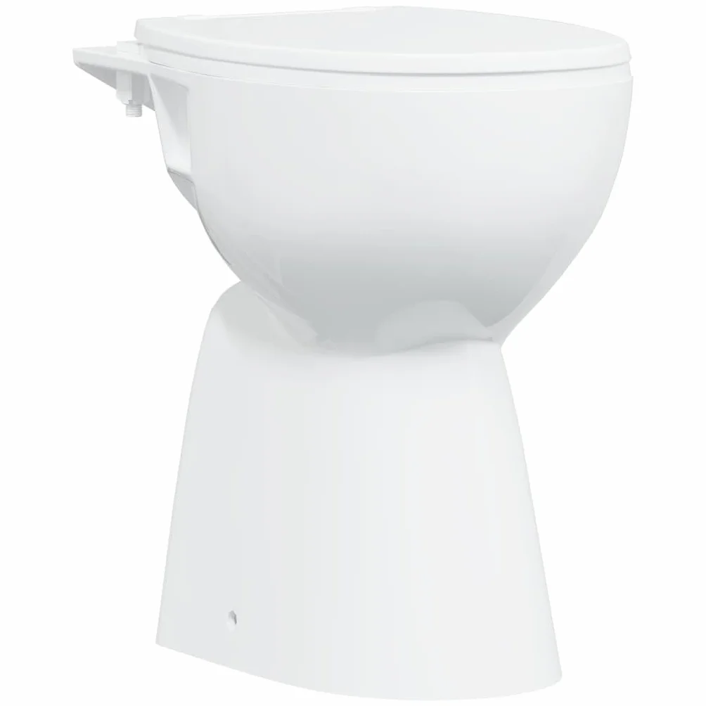 vidaXL WC Rimless Ceramica Bianco 50,5x36,5x50 cm Sedile Soft-Close Altezza Comfort +7 cm WC a Coppia Stretta Design Slim