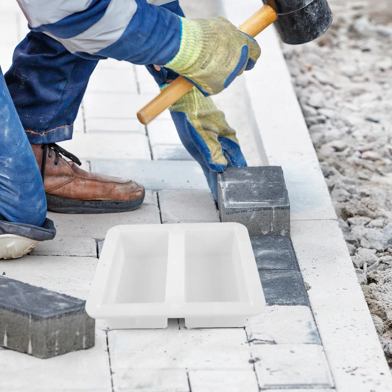 Supvox Stampo rettangolare olandese per mattoni: 20 x 10 x 6,2 cm, stampo in plastica per mattoni in cemento per esterni, giardino, pavimentazione, pietra, balcone, cemento, stampi decorativi