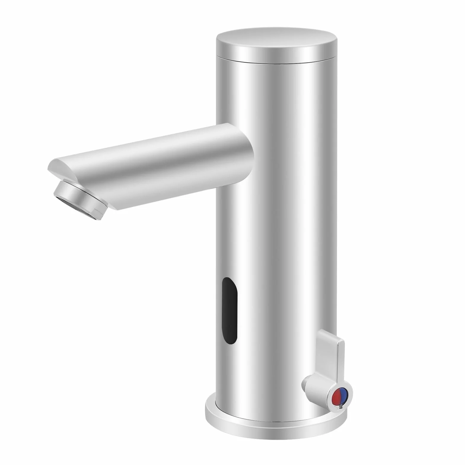 MINRS Rubinetto automatico a infrarossi acqua fredda e calda, sensore lavandino, temperatura regolabile 0-55°C, 2 tubi, batteria