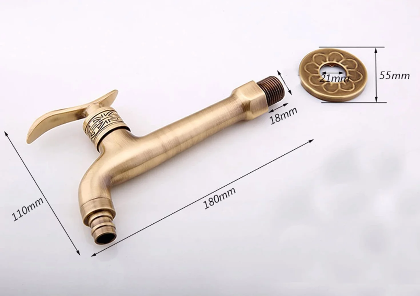 Lungo Manico in Ottone Antico Rubinetto Acqua Fredda Rubinetto Bagno Mop Piscina Lavatrice Giardino Decorativi Rubinetti Tubo da Giardino