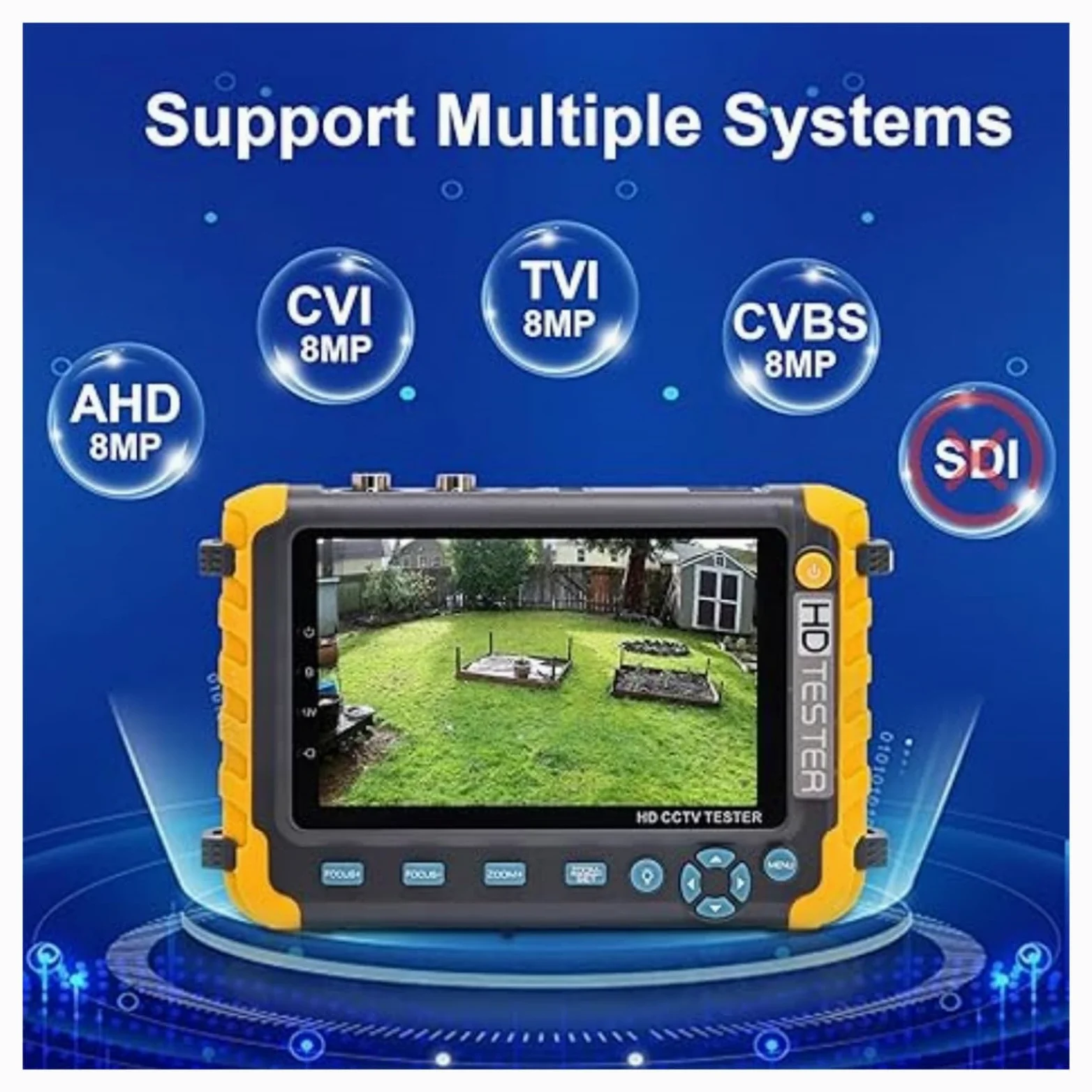 Tester for Monitor CCTV IV8W 8MP AHD/CVI/TVI CVBS Tester for telecamere CCTV Tester AHD con Ingresso VGA Tester Video | IV5 with battery