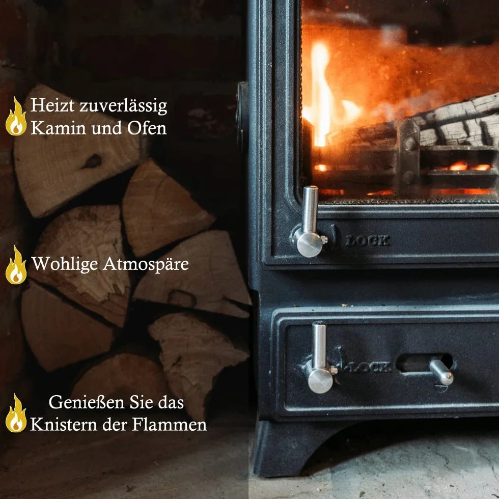 Legna da Ardere 40 kg Per Stufa e Camino Braciere Griglia Cestello per il Fuoco Ceppi 25 cm quercia flameup